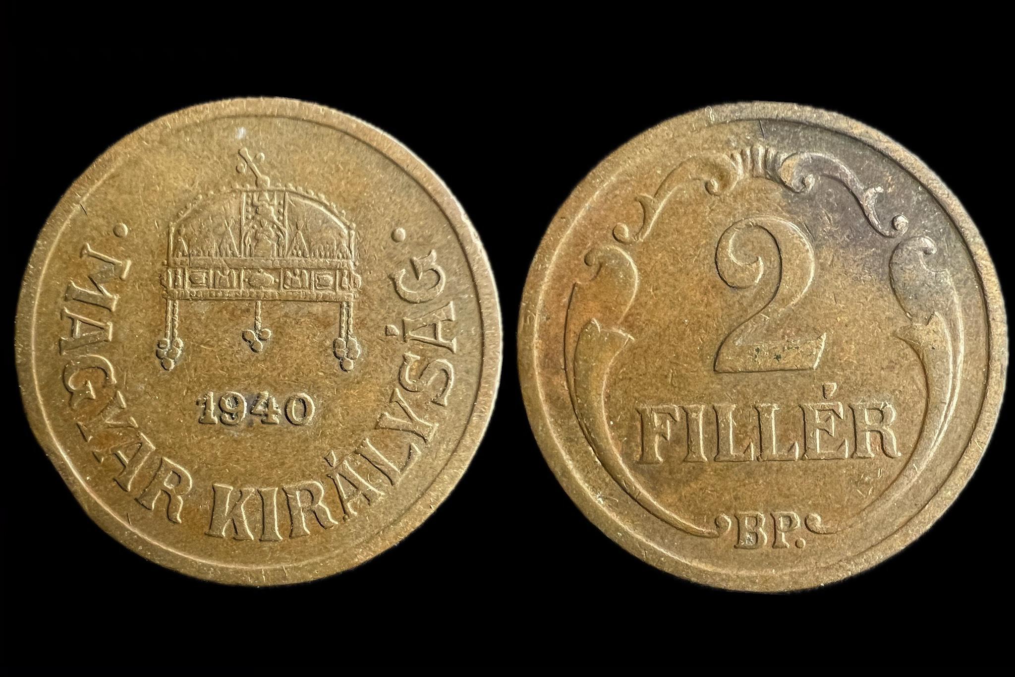 Magyar Királyság 2 Fillér 1940 BP Adamo  P2 