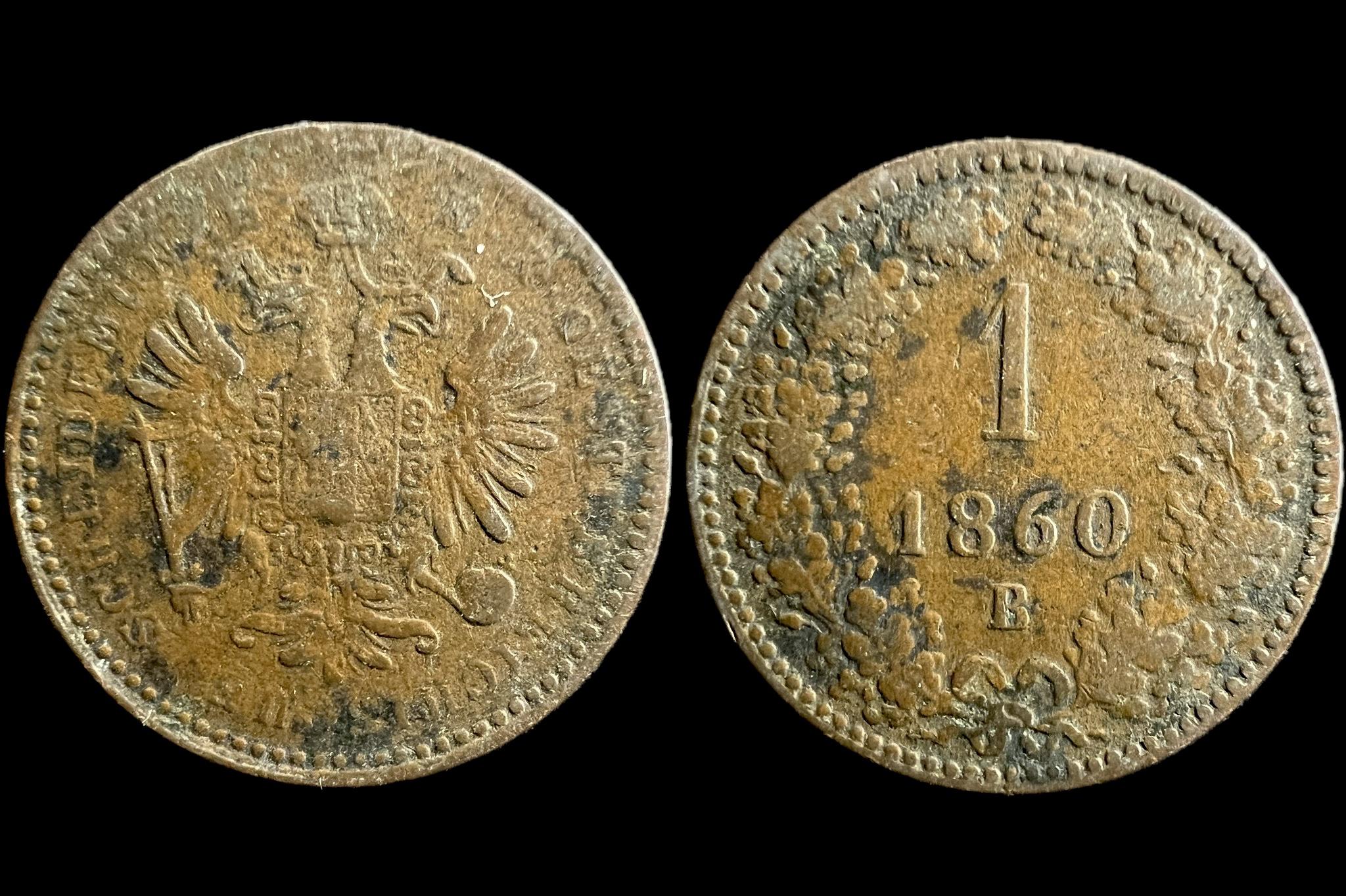 Ferenc József 1 Krajcár 1860 B KM2186 