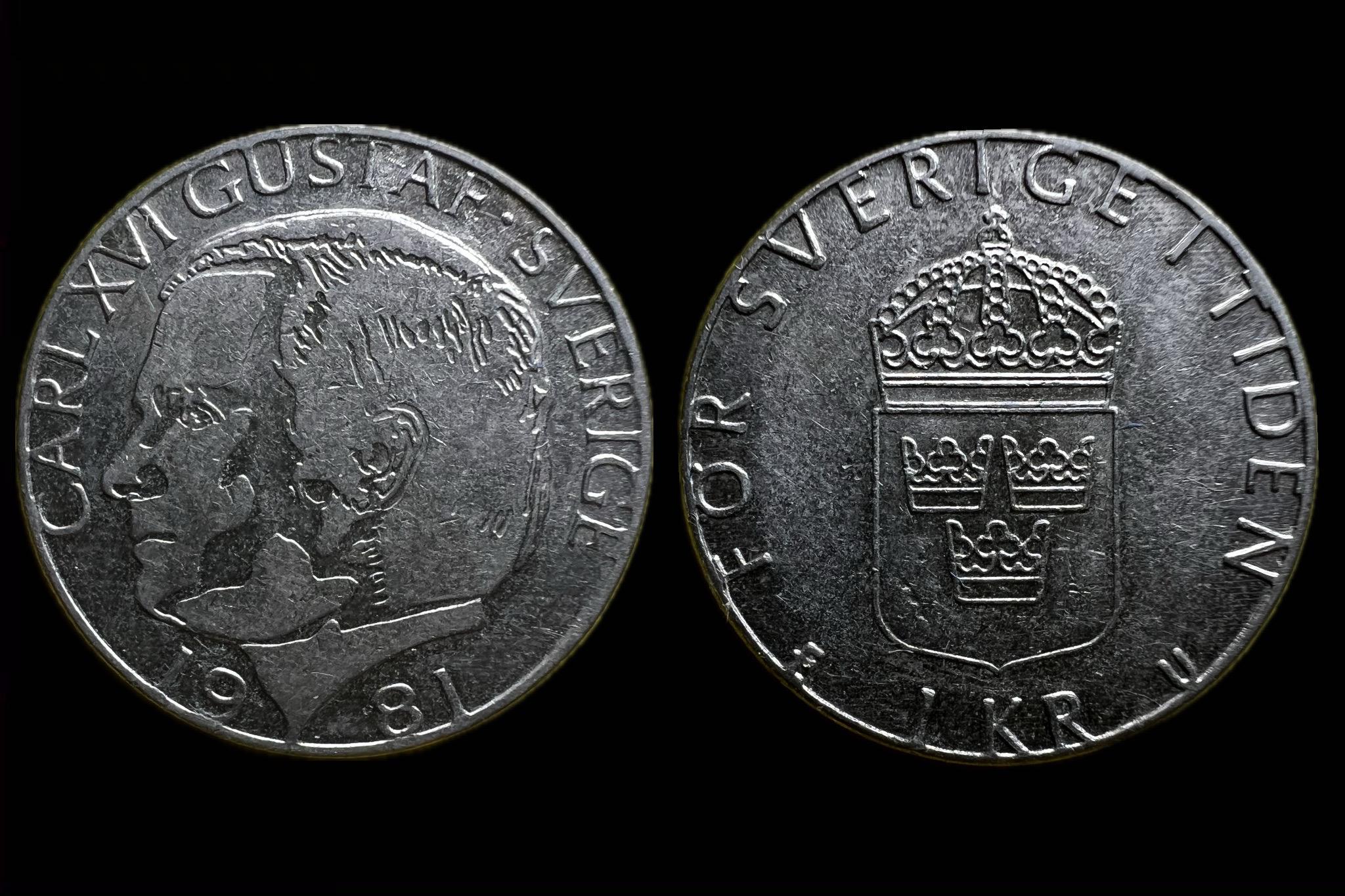 Svédország 1 Korona 1981 KM852 