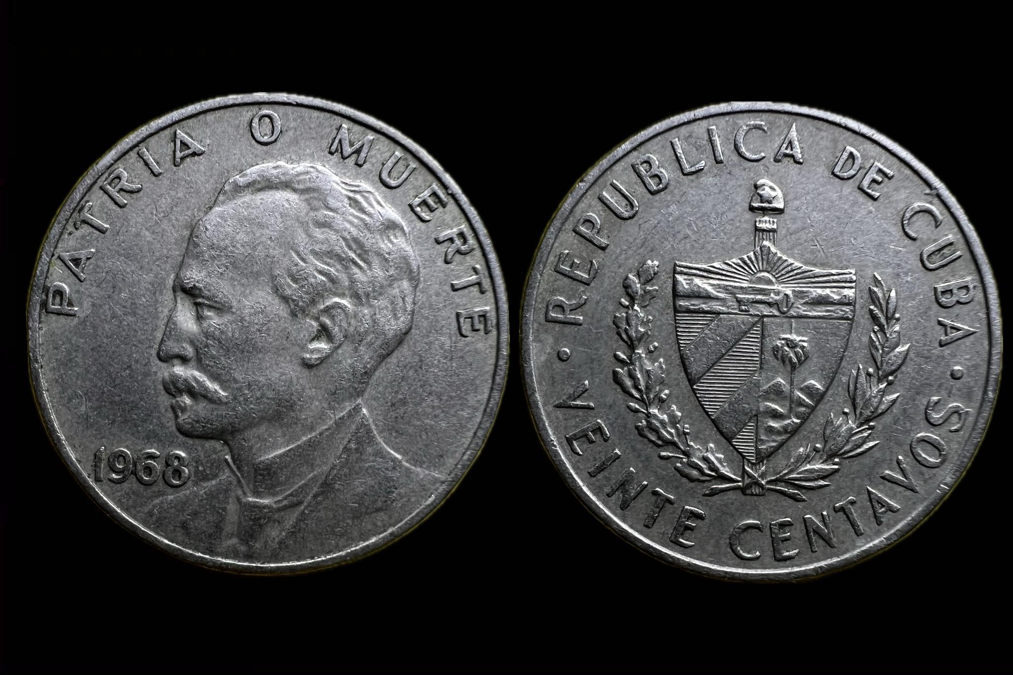 Cuba 20 Centavos 1968 KM31 