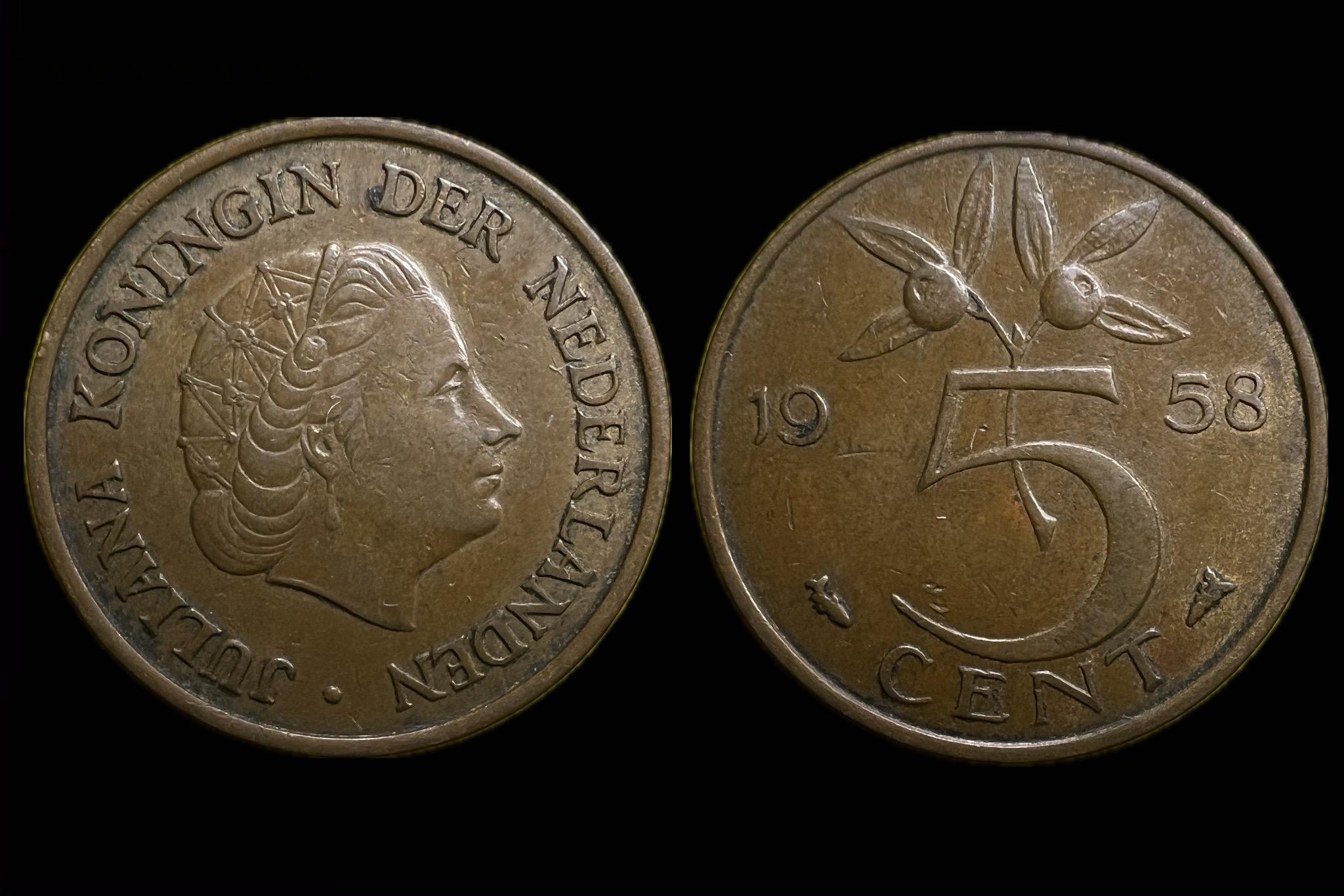 Hollandia 5 Cent 1958 KM181