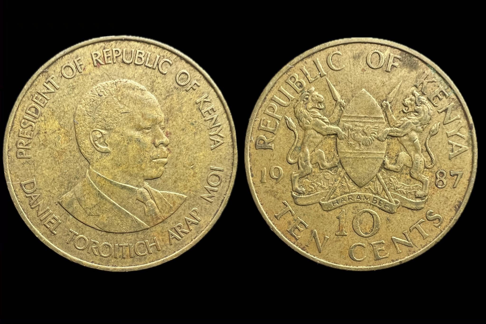 Kenya  10 Cents 1987 KM18