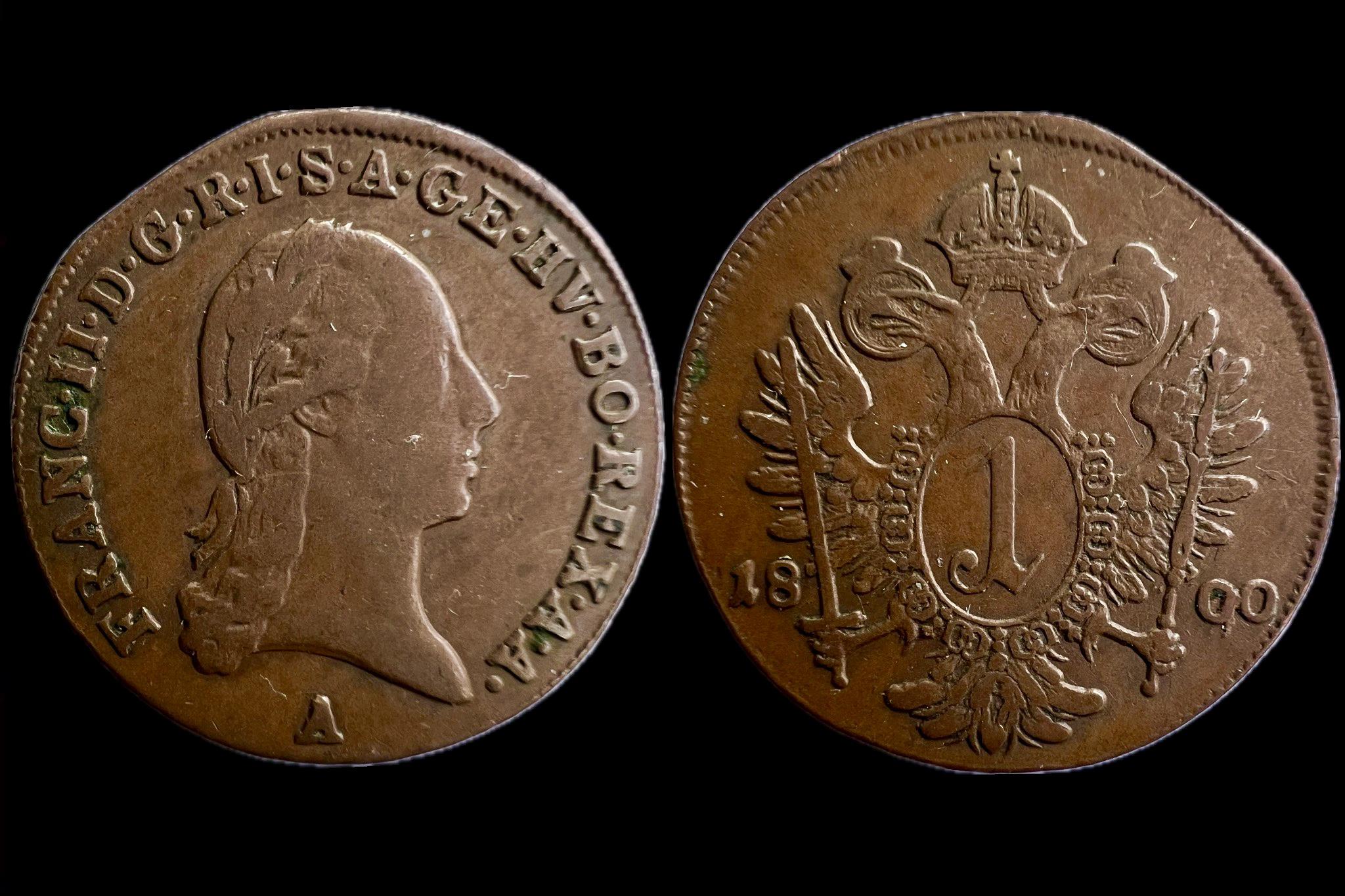 Ferenc 1 Krajcár 1800 A KM 2111 lapkavég 