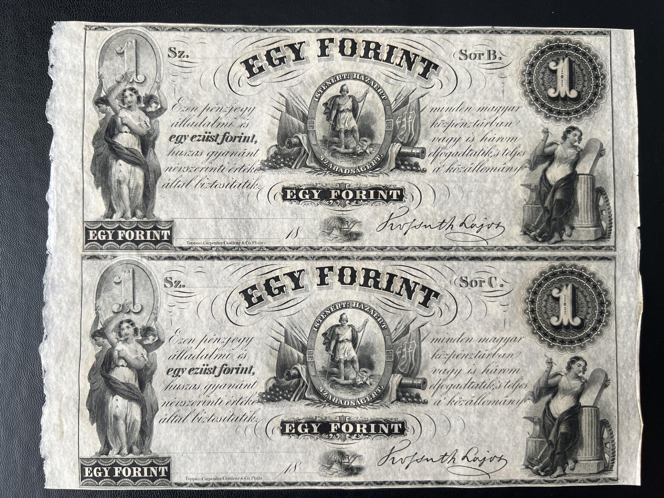 Kossuth Bankó 1 Forint UNC Adamo G122 B,C sorozat