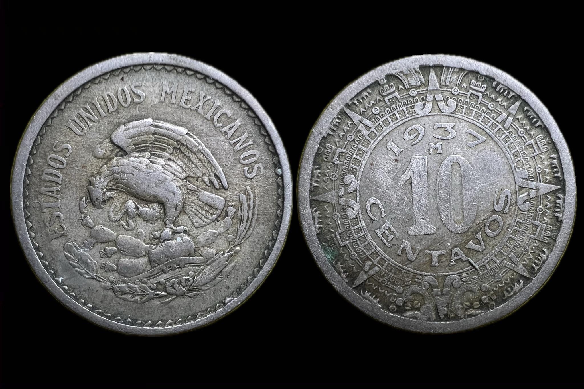 Mexikó 10 Centavos 1937 KM432 R! 