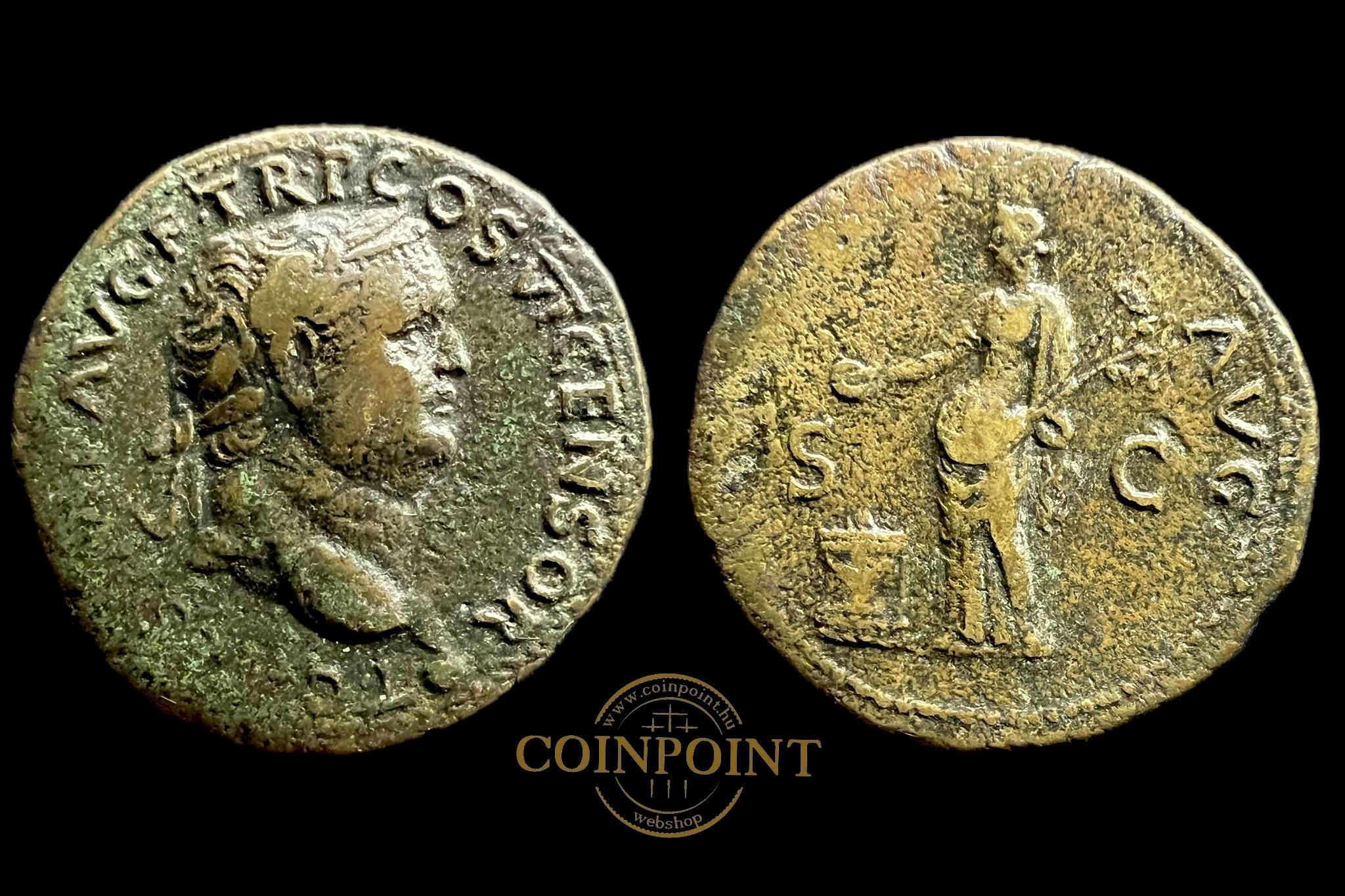Titus As (i.sz.79-81) Róma TB C.129(2f) T CAES IMP AVG F TR P COS VI CENSOR, PAX AVG SC 