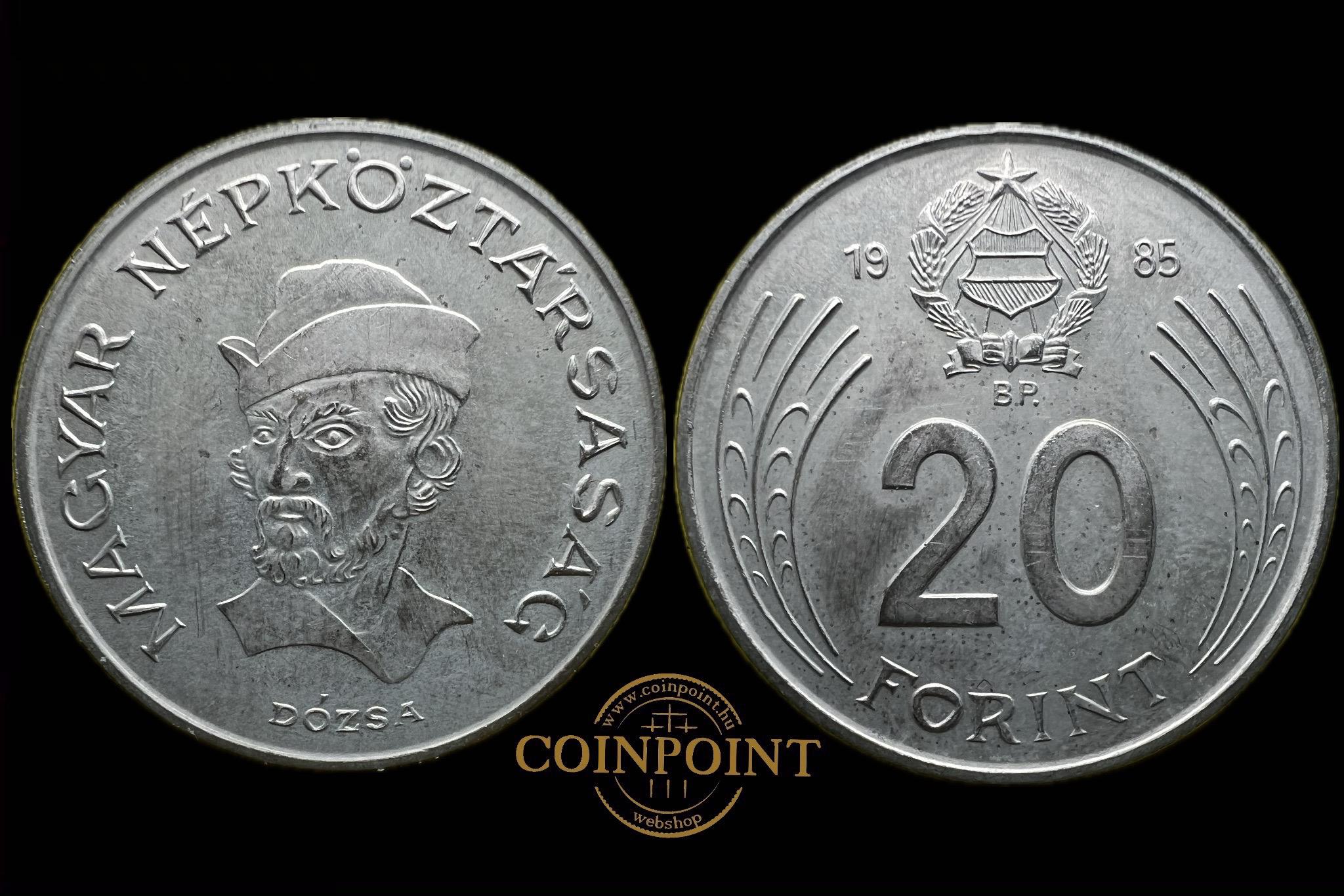 Magyar Népköztársaság 20 Forint 1985 BP Adamo F10 UNC 