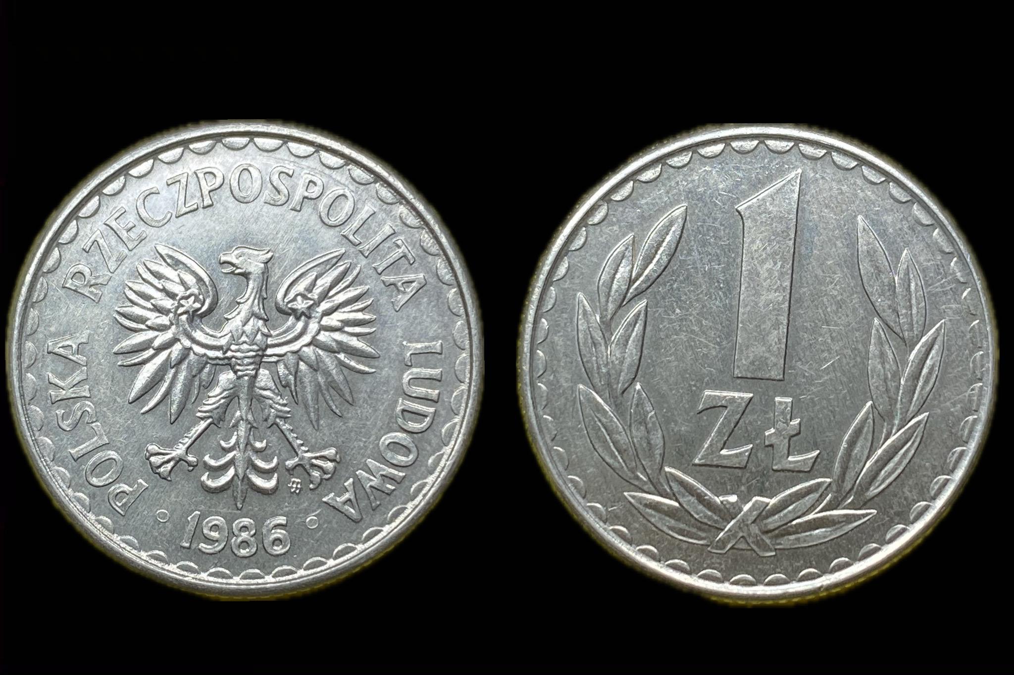 Lengyelország 1 Zloty 1986 SchönB145