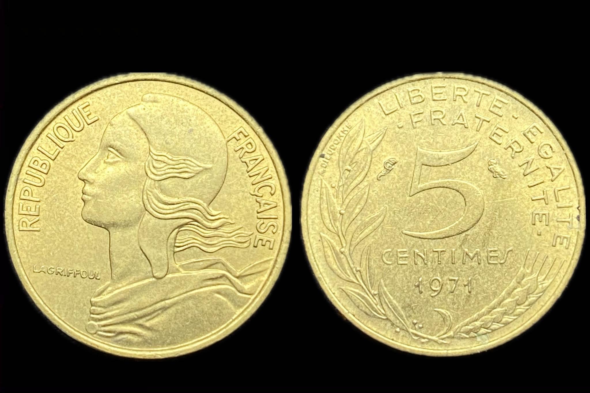  Franciaország 5 Centimes 1971 KM933