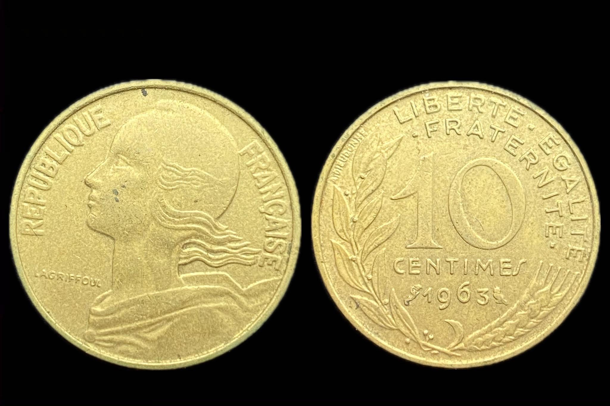 Franciaország 10 Centimes 1963 KM929