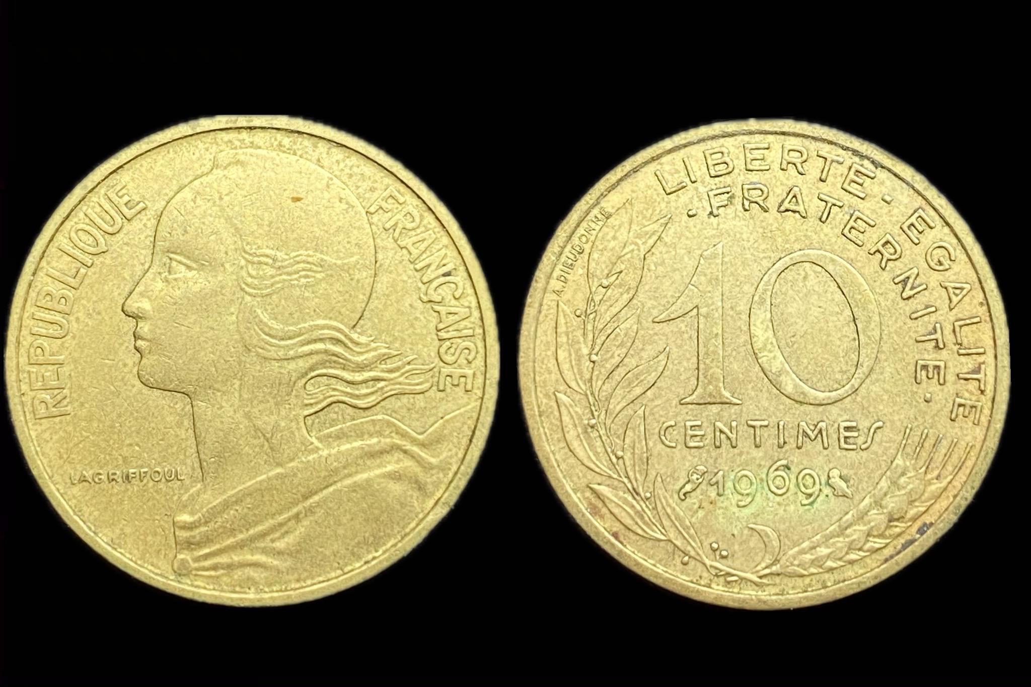 Franciaország 10 Centimes 1969 KM929 