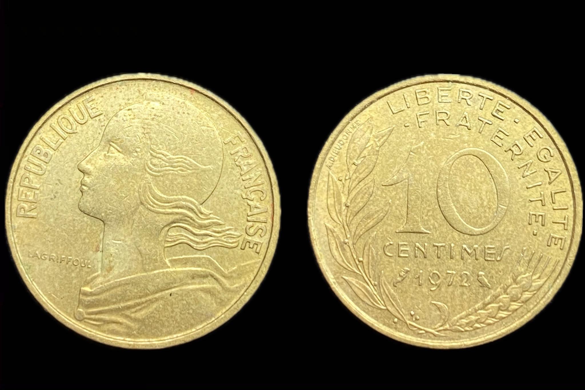 Franciaország 10 Centimes 1972 KM929 