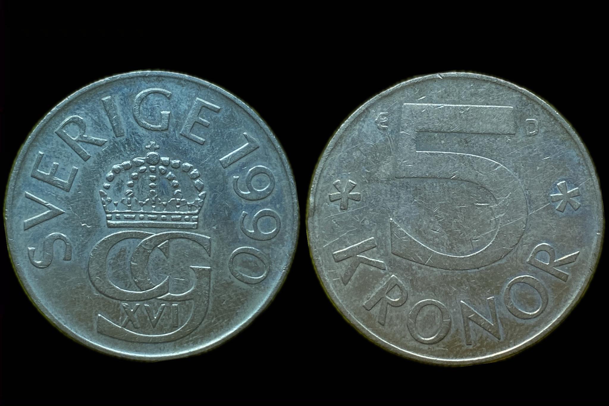 Svédország 5 Kronor 1990 KM853 