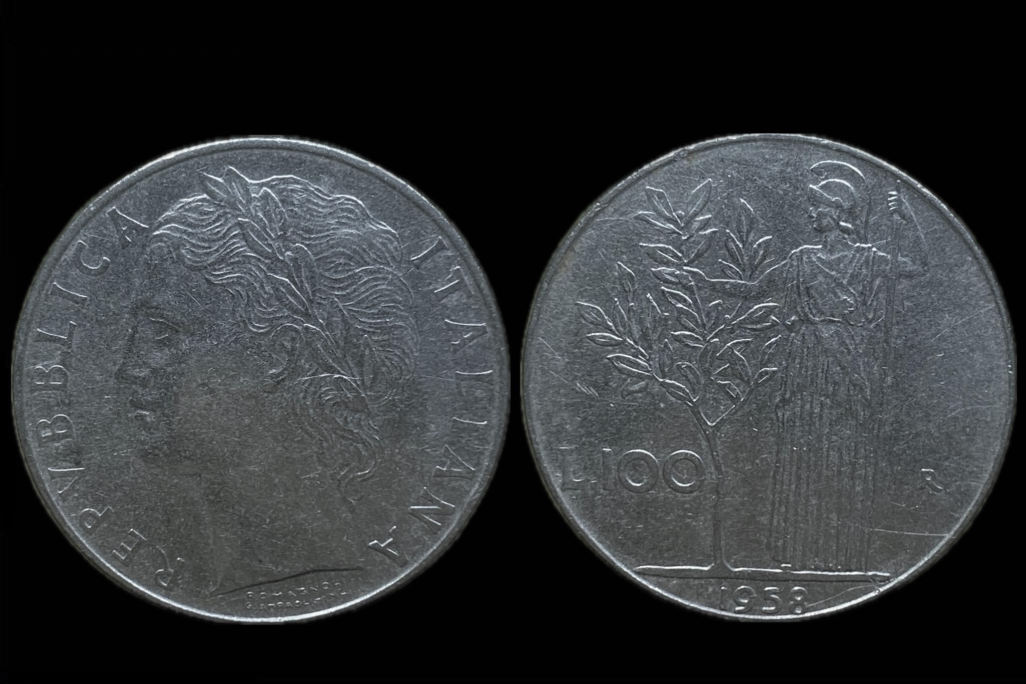 Olaszország 100 Lire 1958 KM96.1 