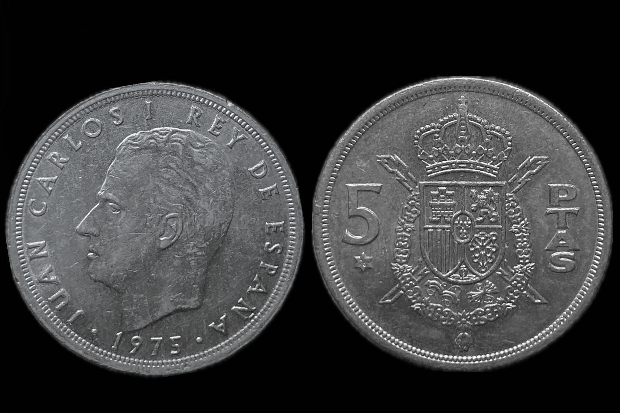 Spanyolország 5 Pesetas 1975 KM807 