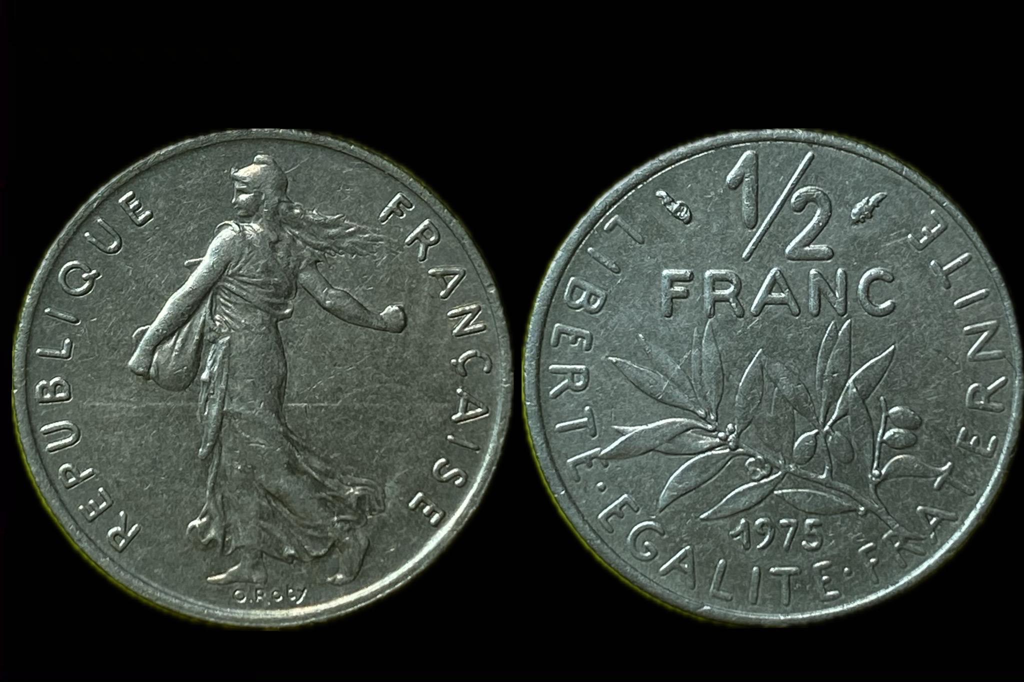 Franciaország ½ Franc 1975 KM931.1 