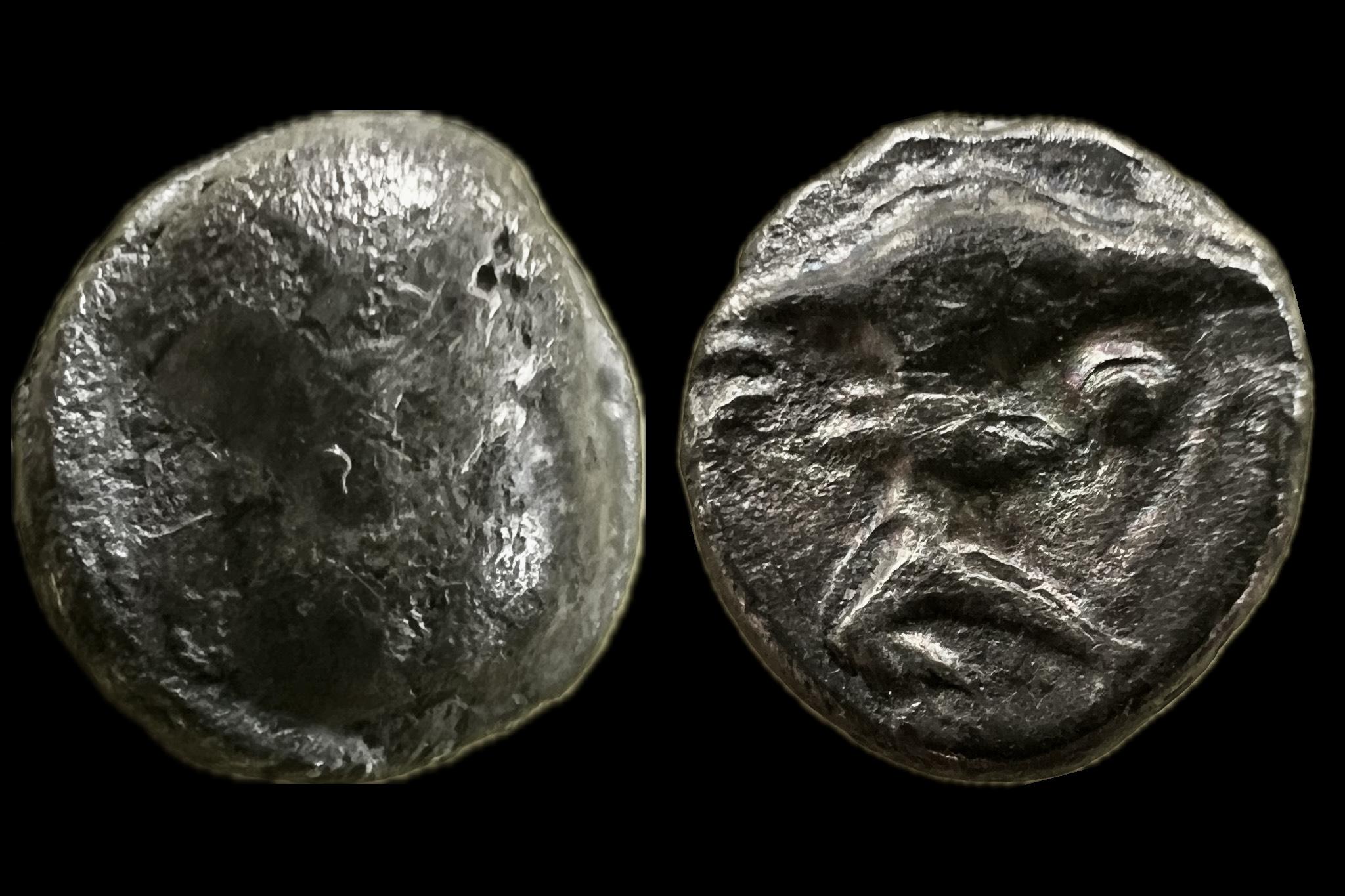 Kelta Boii obolus Athena Alkis típus (i.e.II-I.század)
