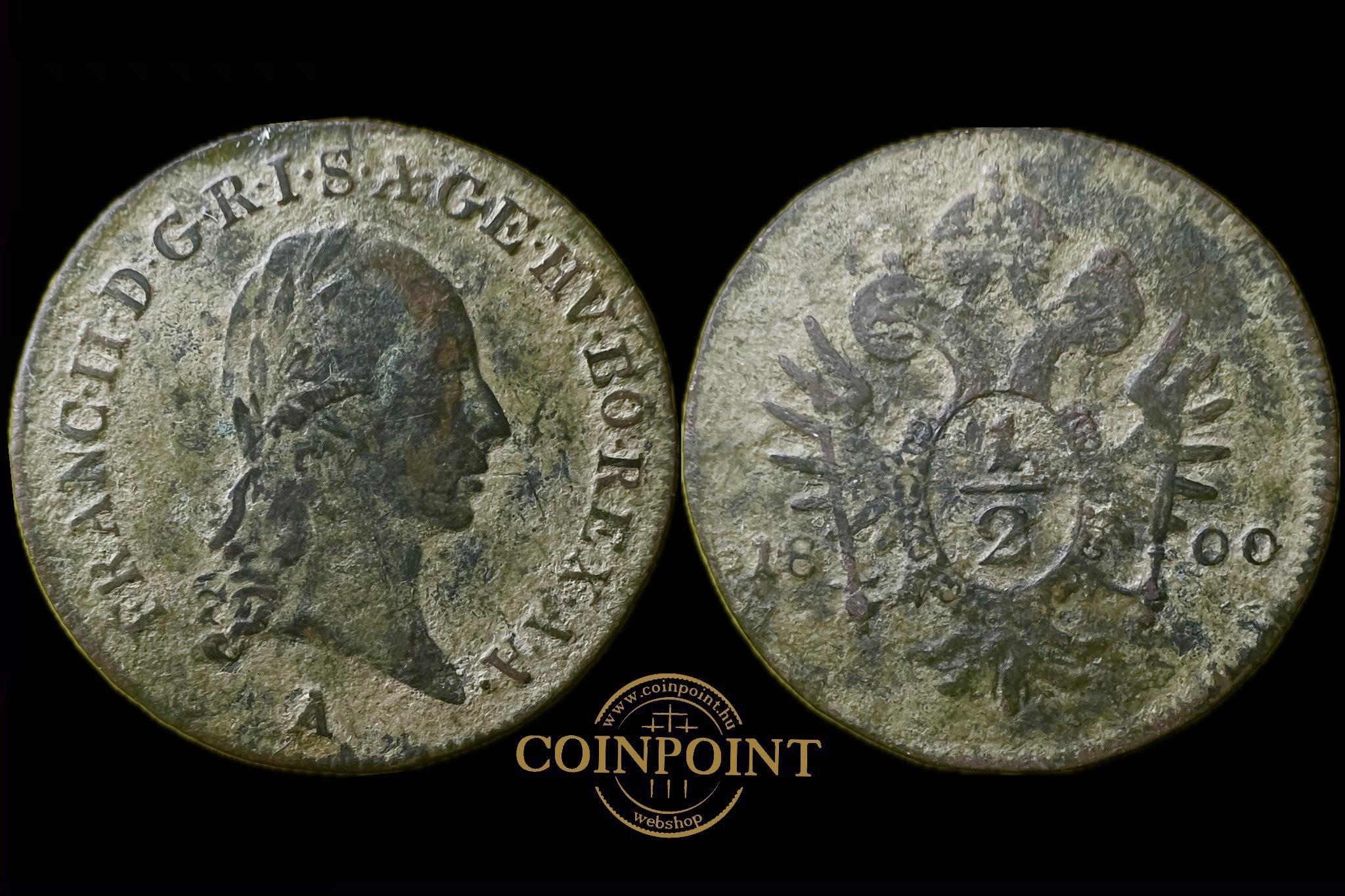 Ferenc 1/2 Krajcár 1800  A KM 2108  