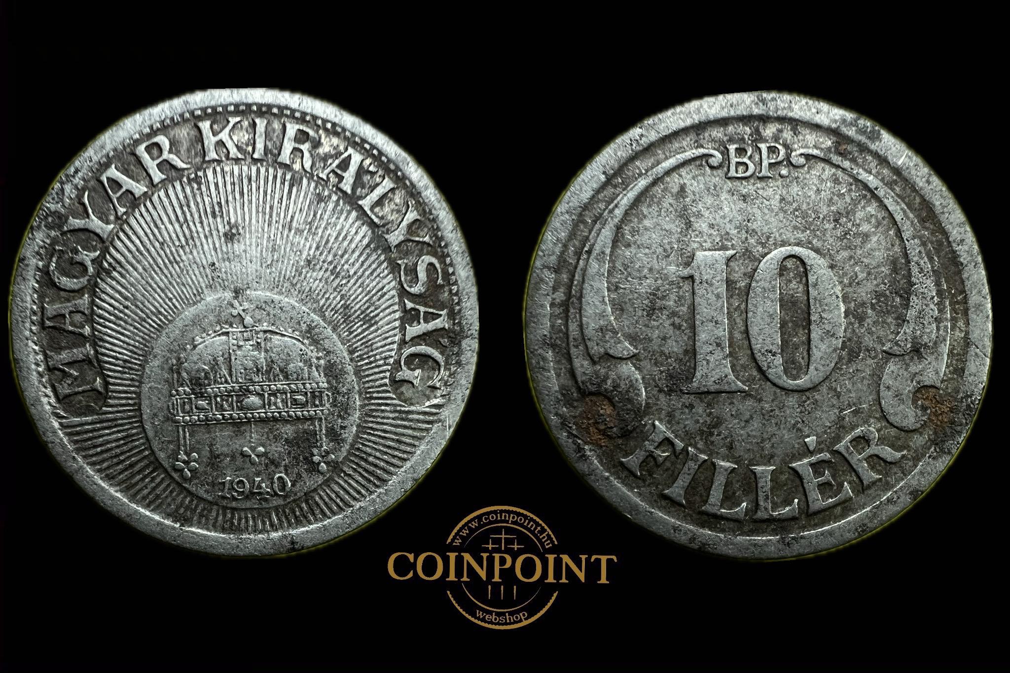 Magyar Királyság 10 Fillér 1940 BP Adamo P3.1  