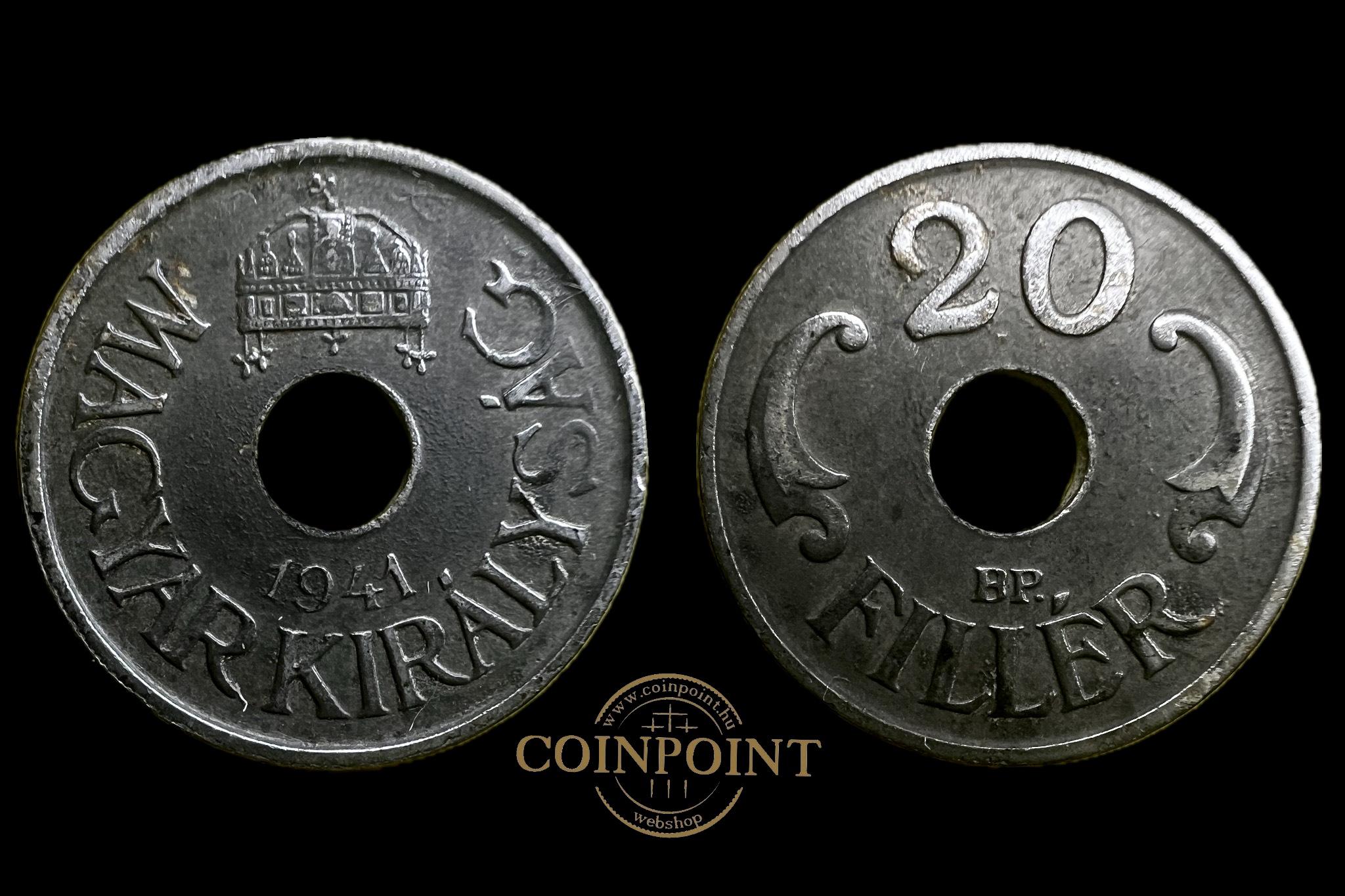 Magyar Királyság 20 Fillér 1941 BP  Adamo P4.1 