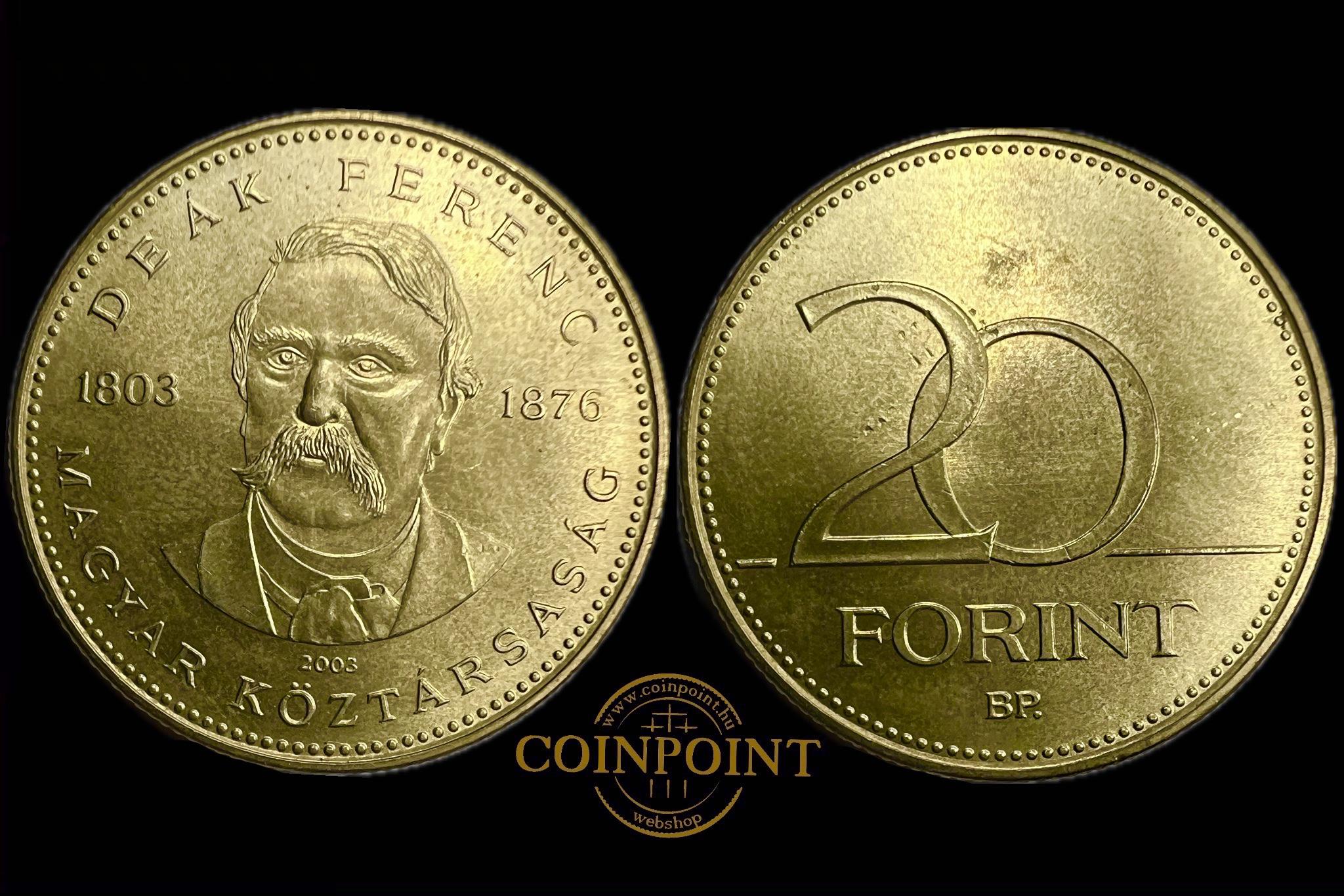 Magyar Köztársaság Deák Ferenc 20 Forint 2003 BP Adamo FOEM2 