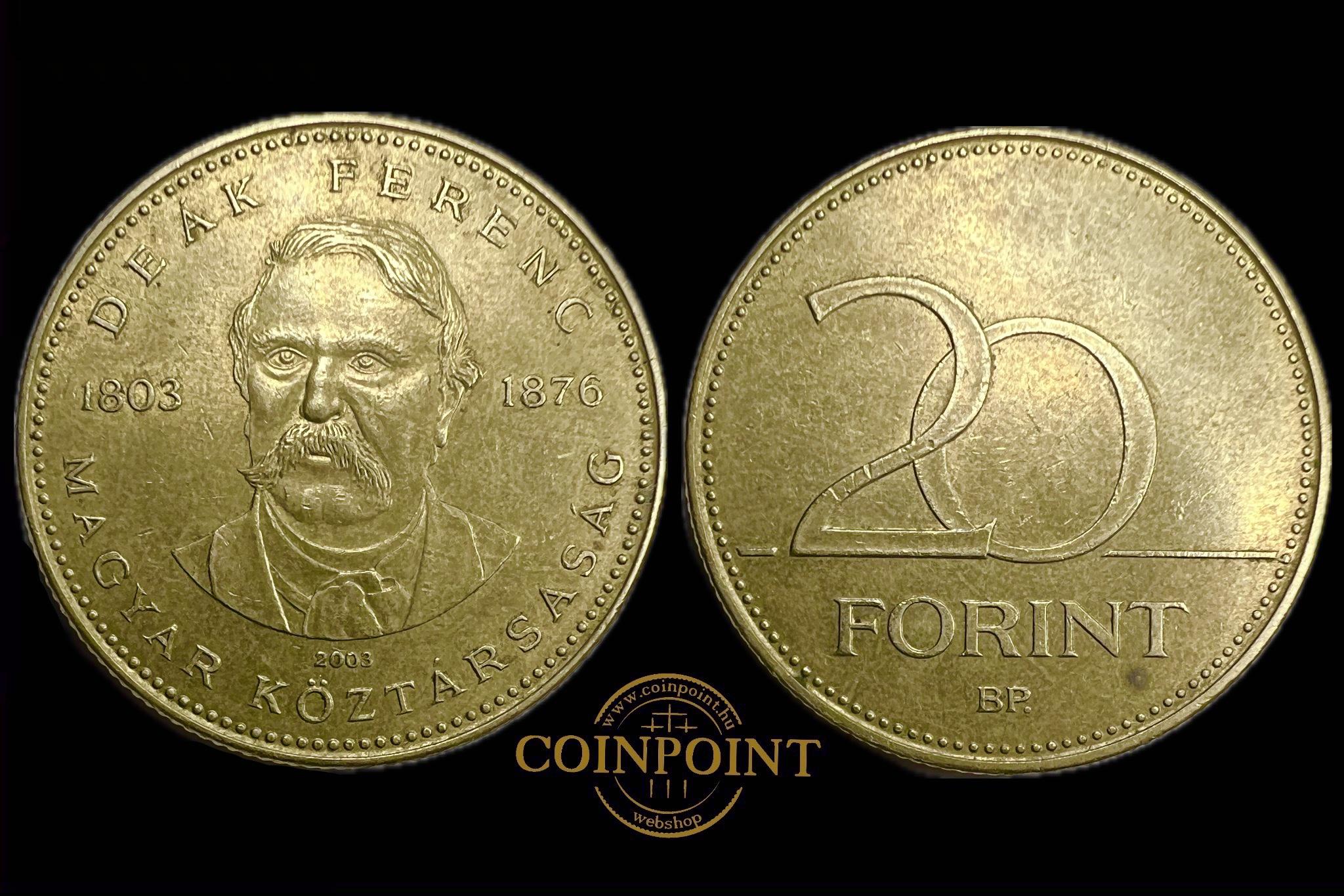 Magyar Köztársaság Deák Ferenc 20 Forint 2003 BP Adamo FOEM2 