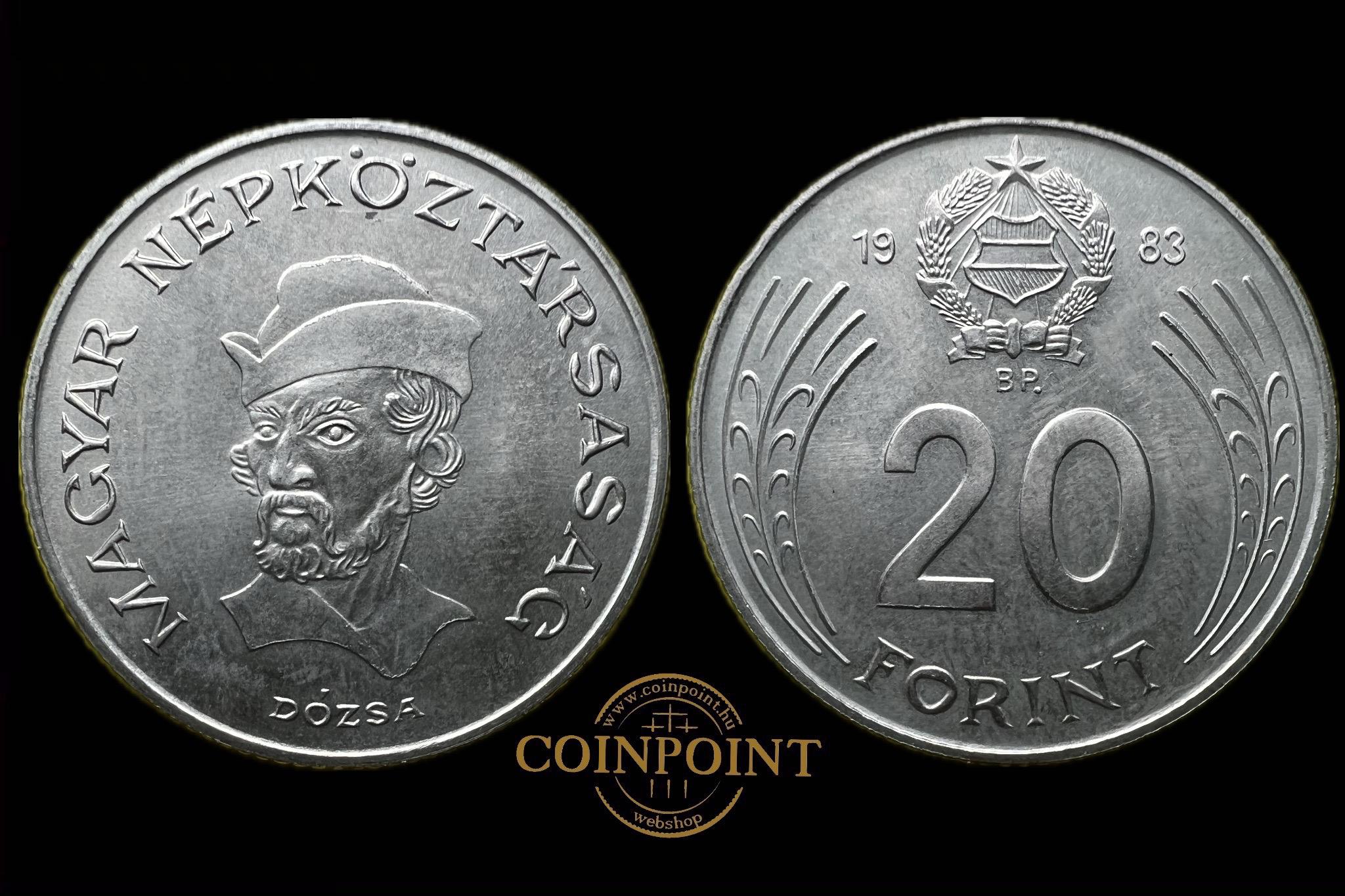 Magyar Népköztársaság  20 Forint  1983  BP Adamo F10  UNC