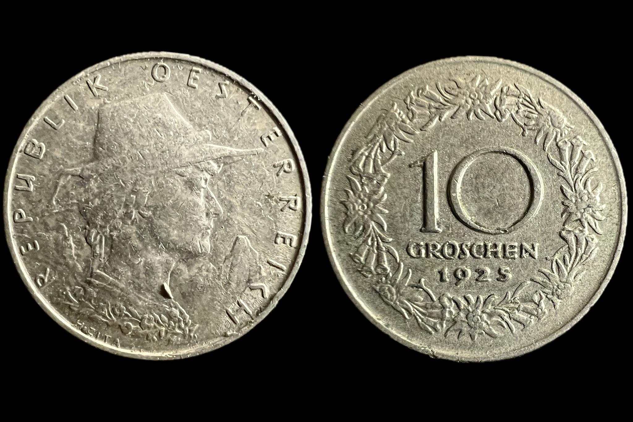 Ausztria 10 Groschen 1925 KM2838