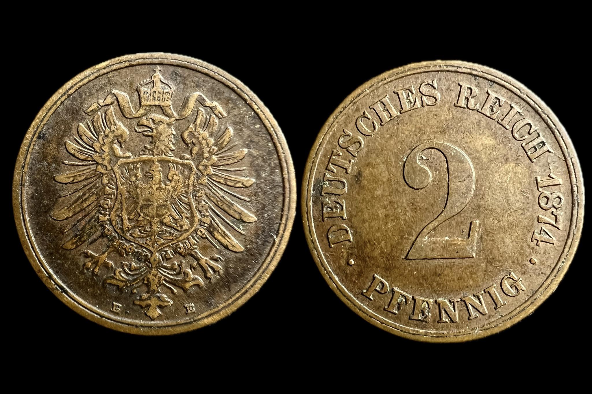 Németország 2 Pfennige 1874 E KM 2 