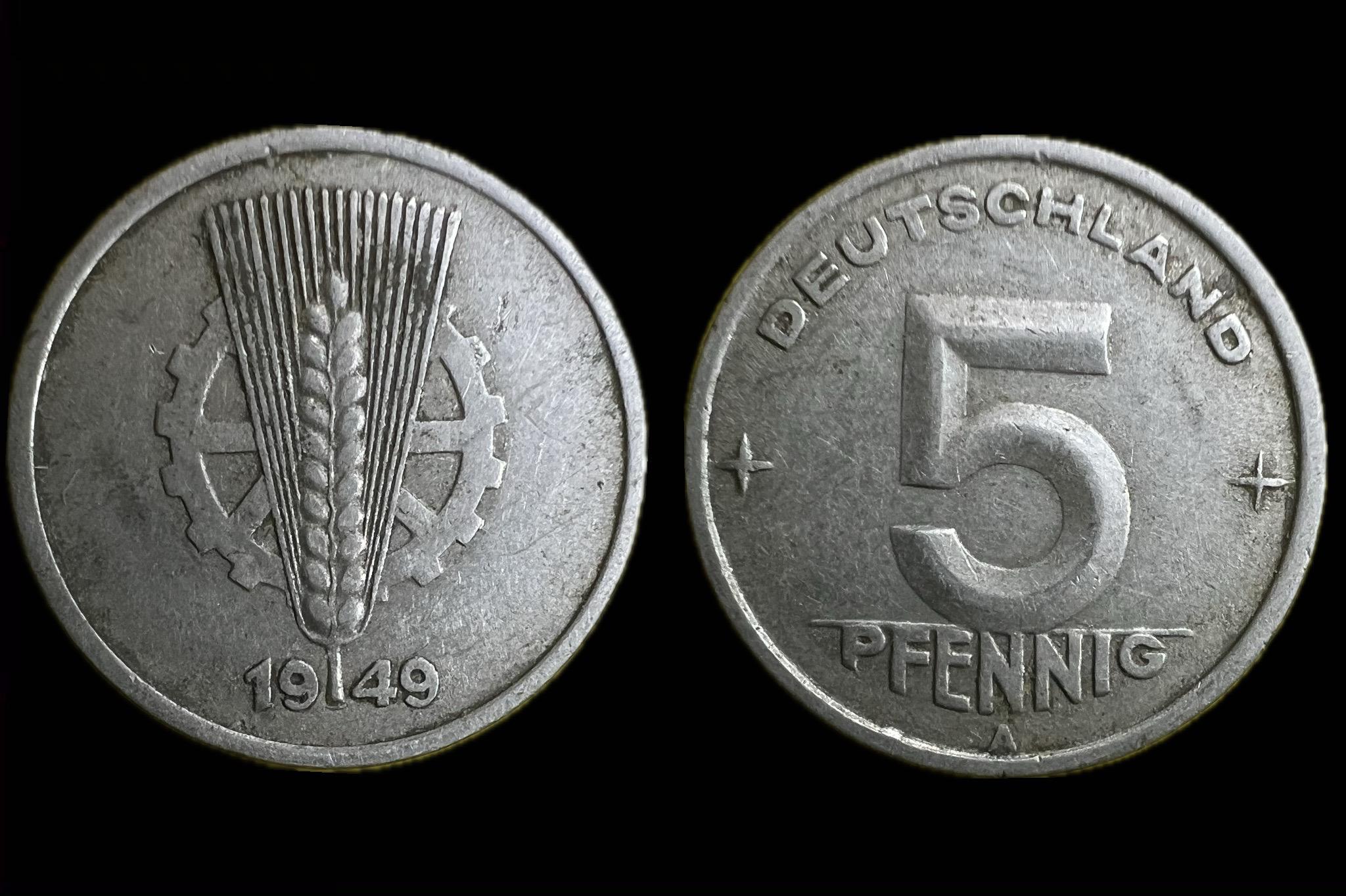 Németország 5 Pfennige 1949 A KM 2