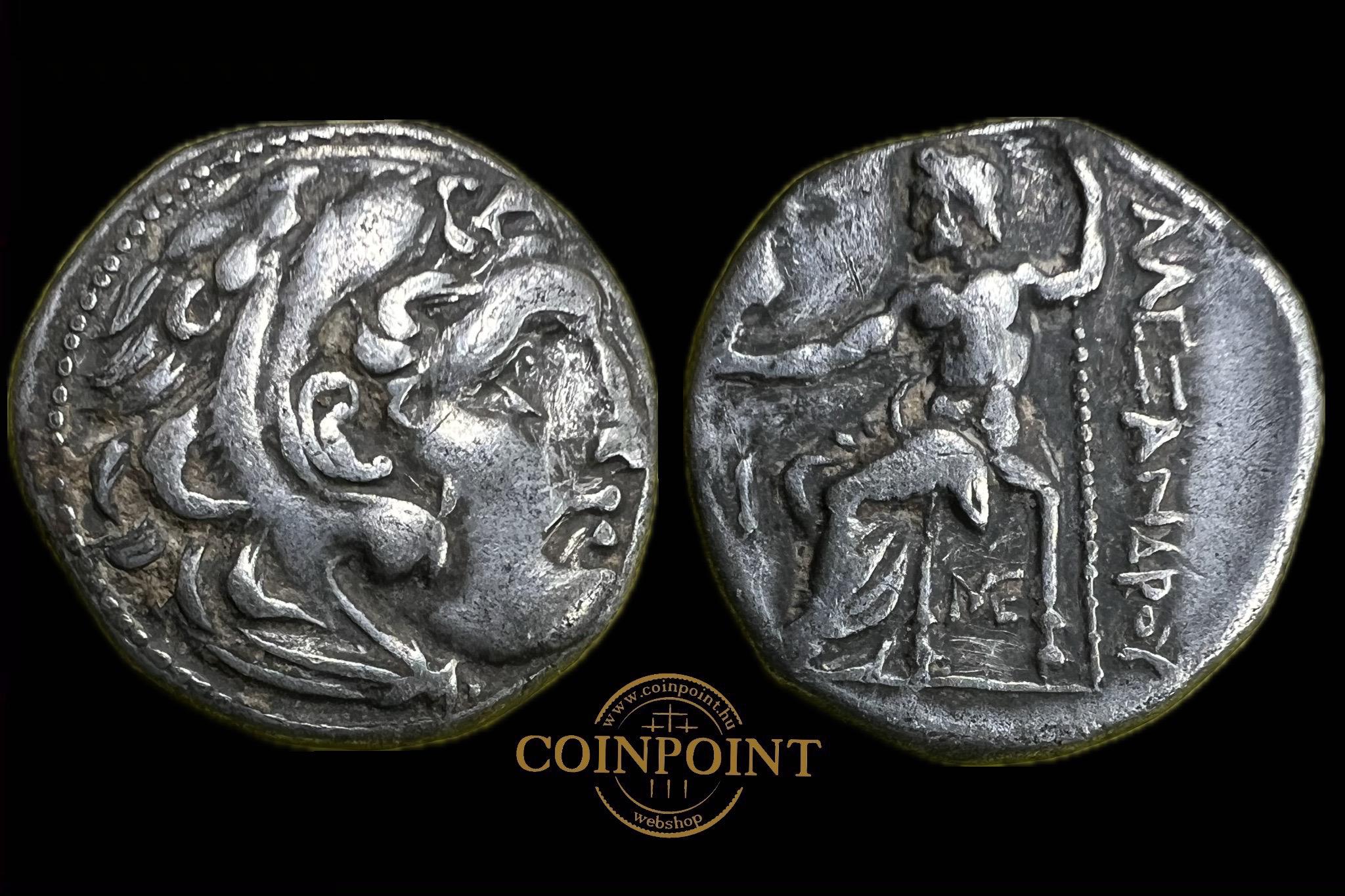 Nagy Sándor Macedonia Drachma (i.e.336-323) Lampsakos I.Antigonos Monophthalmos  AΛΕΞΑΝΔΡΟΥ Price 1406