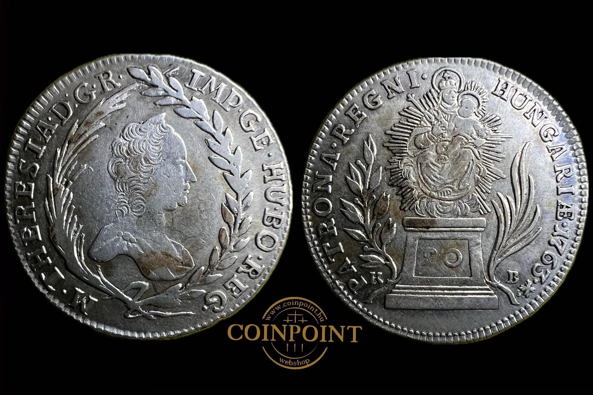 Mária Terézia 20 Krajcár (1763) K-B ÉH-1240a