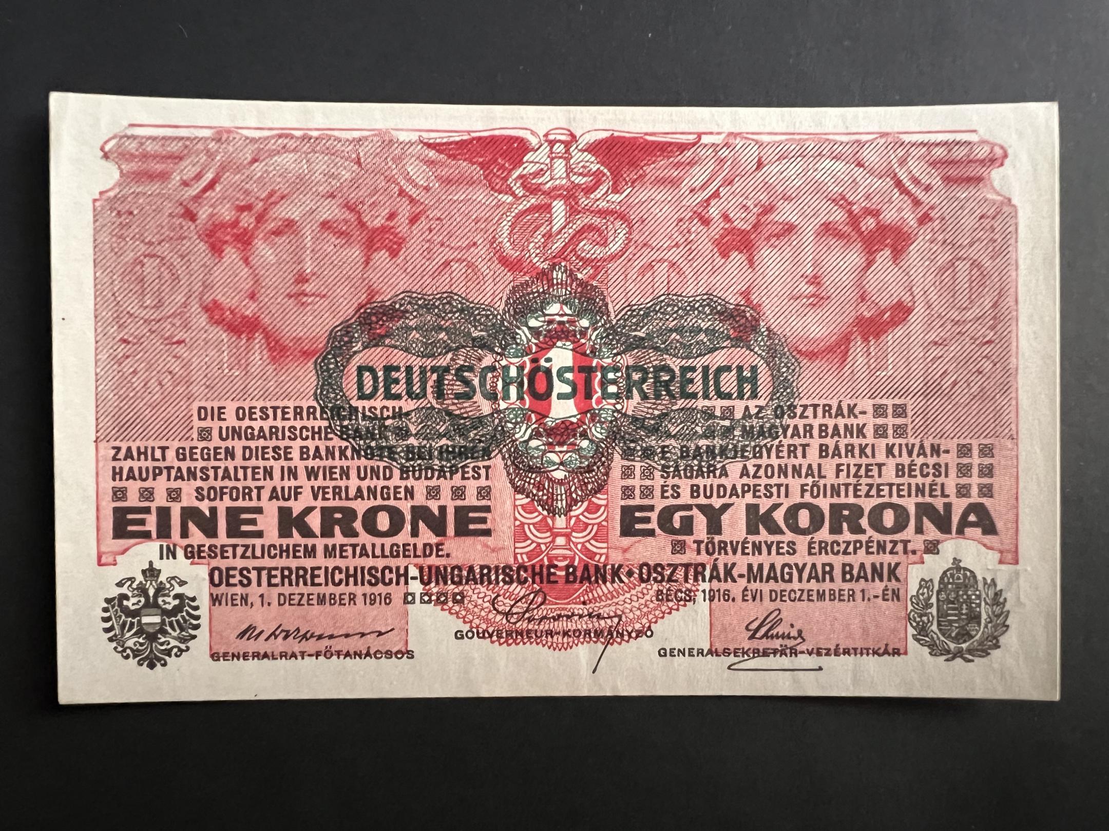 1 Korona (1916) felülbélyegzett EF Adamo K3b 