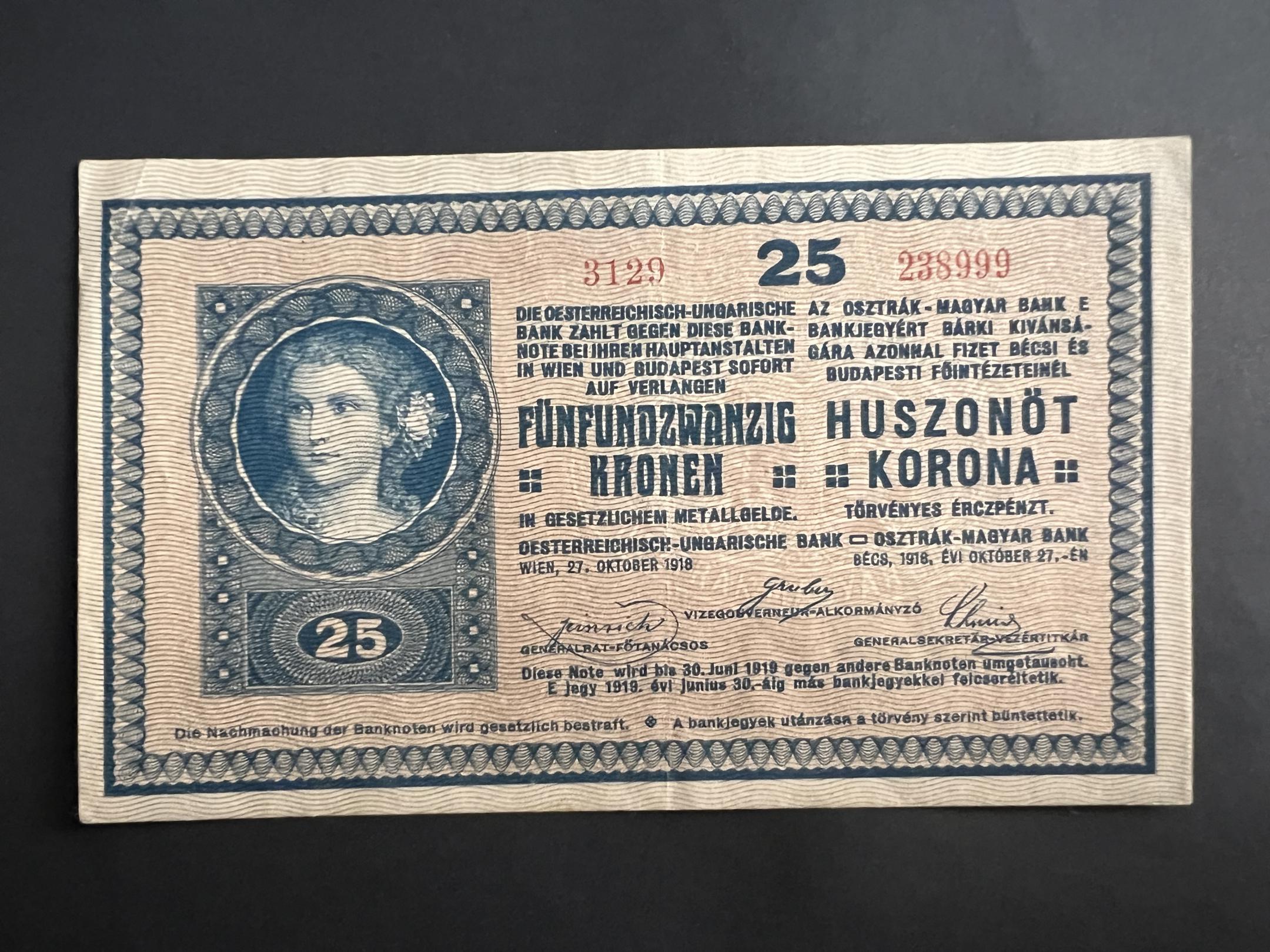 25 Korona 1918 Adamo K22.1 EF 