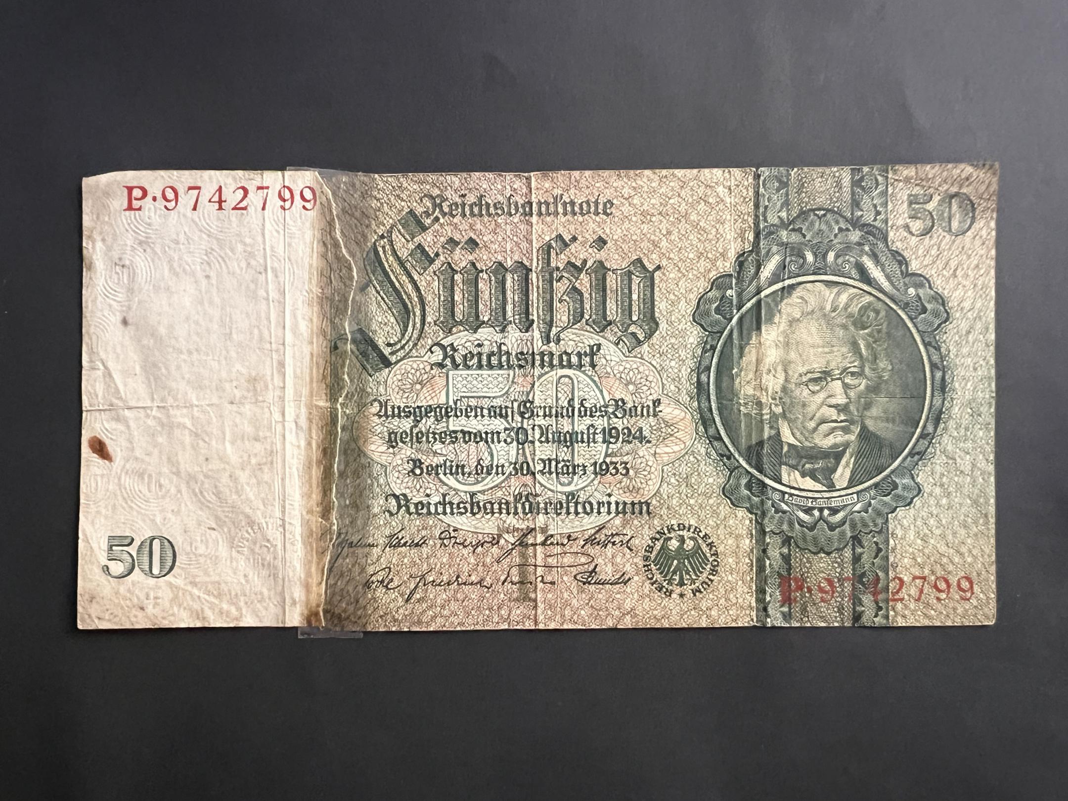 50 Reichsmark Németország 1933 G 