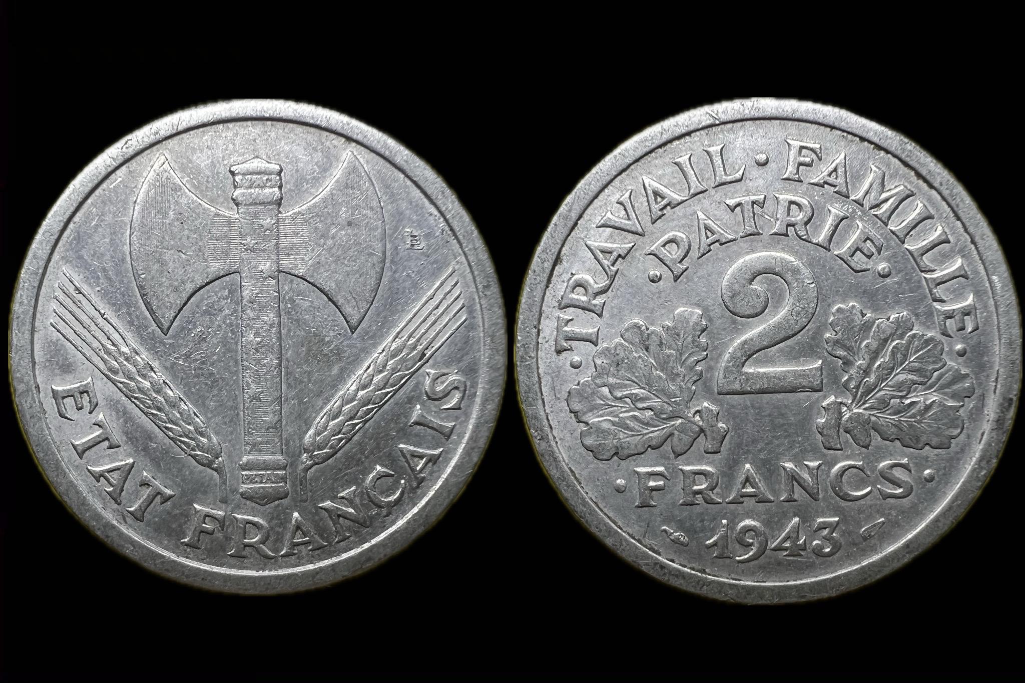 Franciaország 2 Frank 1943 KM 904   