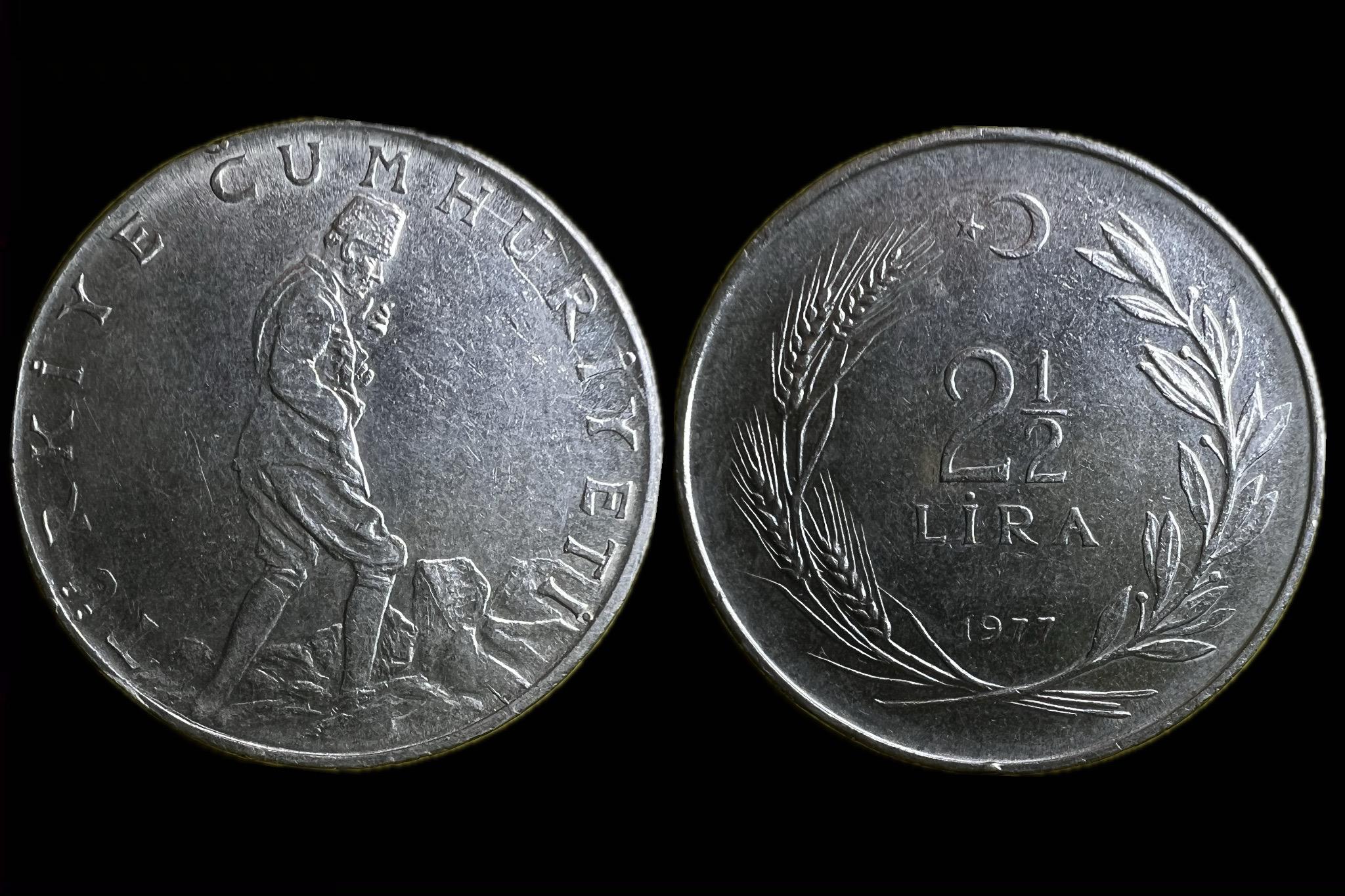 Törökország 2 1/2 Líra 1977 KM893.2