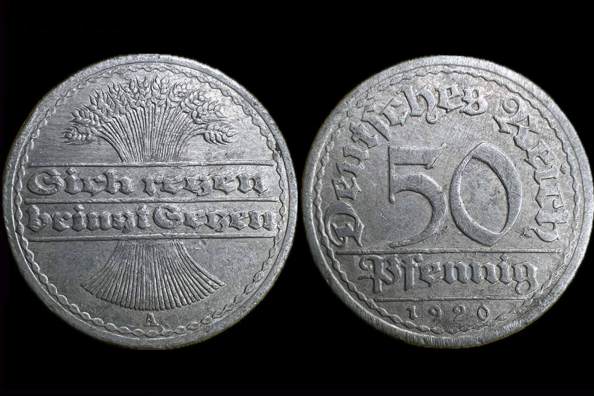 Németország 50 Pfennigs 1920 KM27 