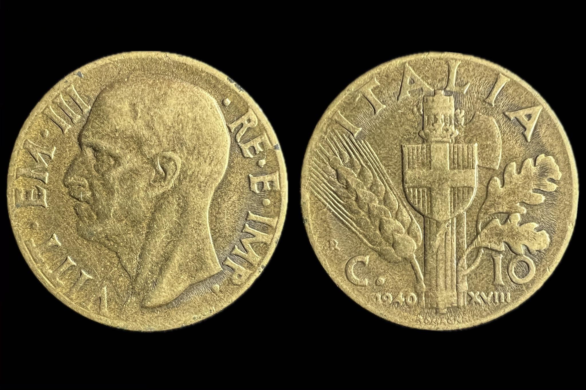 Olaszország 10 Centesimi 1940 KM74a 