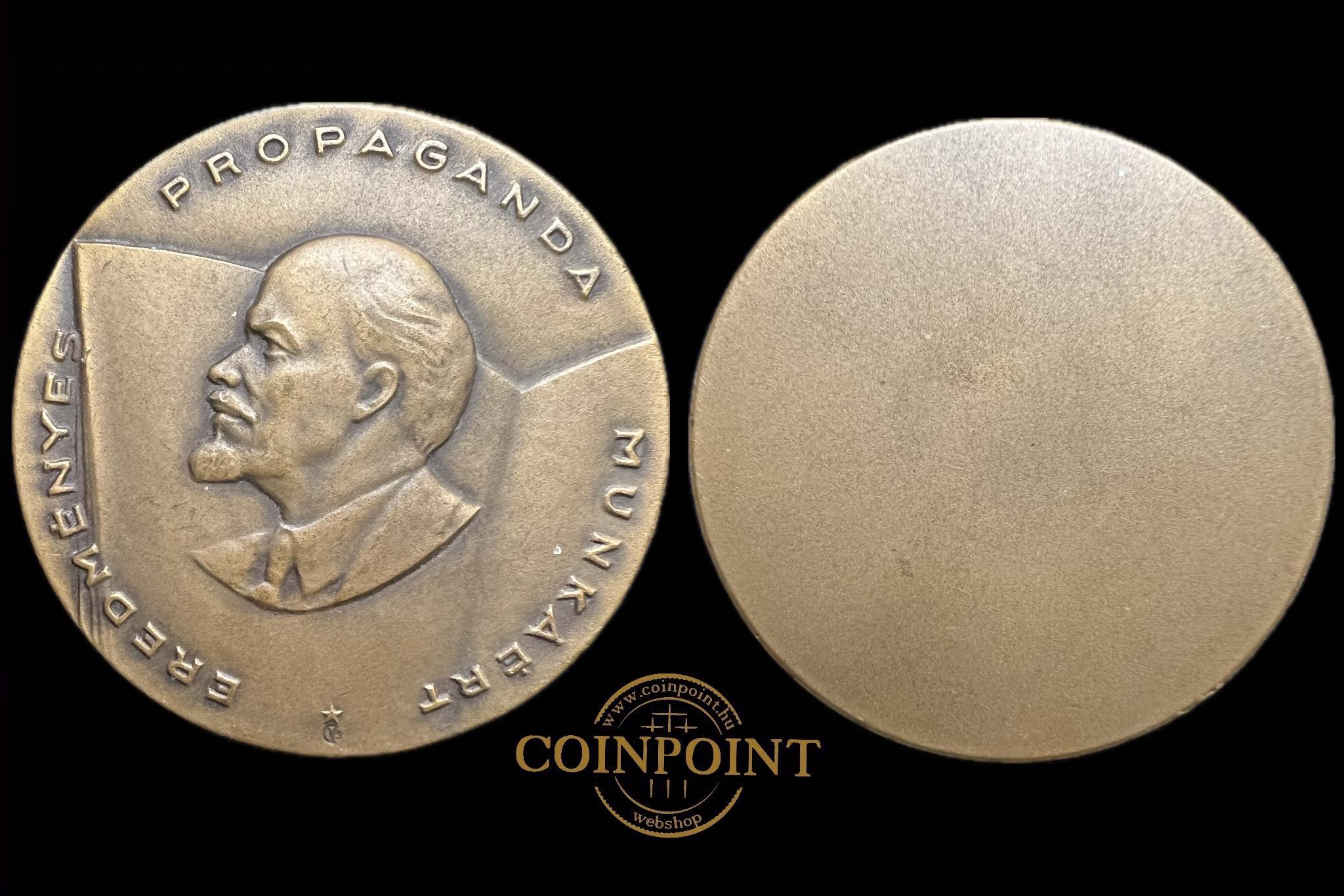 MSZMP Eredményes Propaganda Munkáért (Lenin) bronz plakett ( Csúcs Viktória )
