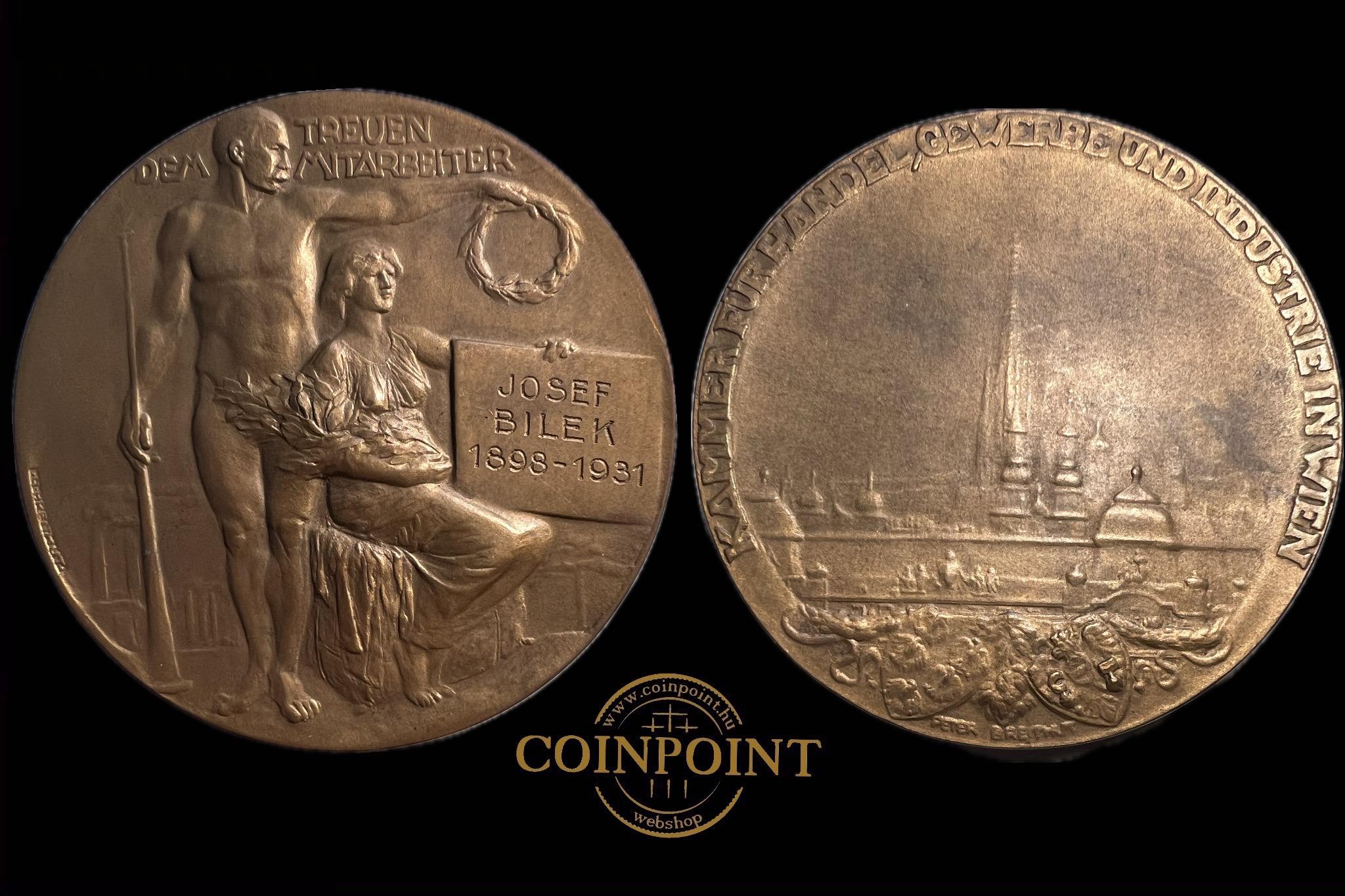 Bécsi Kereskedelmi, Ipari és Kézműves Kamara (Josef Bilek 1898-1931)Bronzéremtervezője Peter v. Breithut 