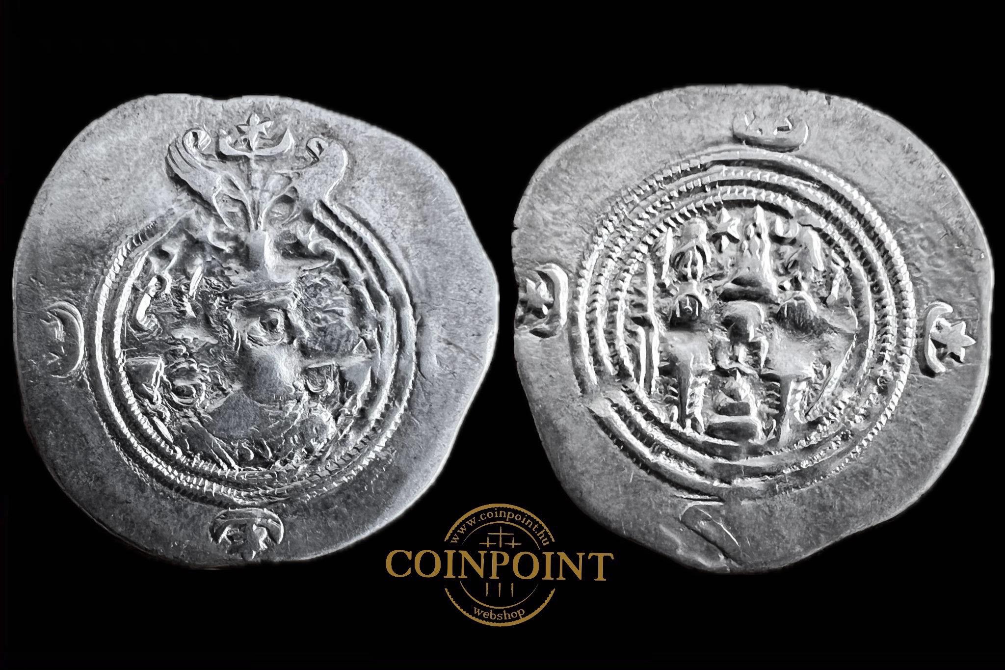 II.Huszrau Szászánida Birodalom királya (i.sz.591-628) Drachma Göbl II_2