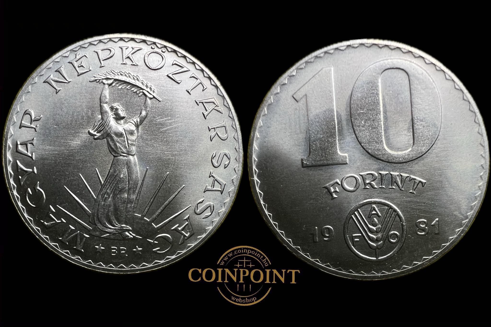 Magyar Népköztársaság 10 Forint 1981 Budapest Adamo F9 UNC FAO