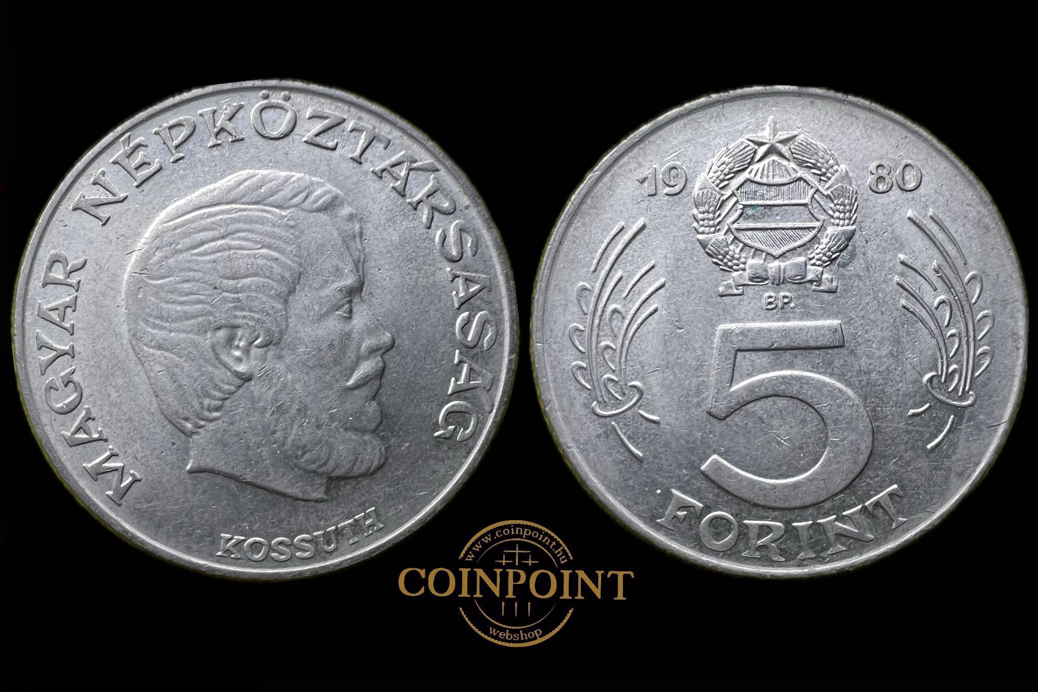 Magyar Népköztársaság 5 Forint (1980)BP Adamo F8 UNC