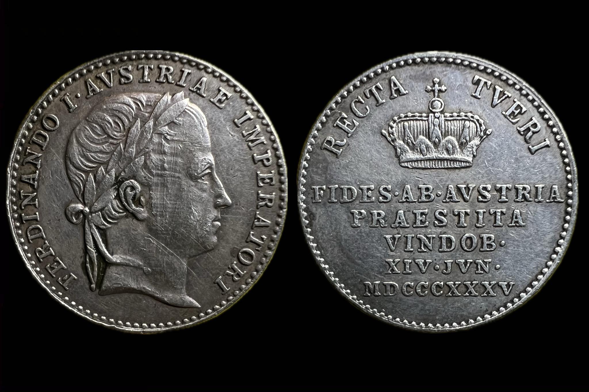 V.Ferdinand (1835) Bécs hódolata zseton  Nov C3