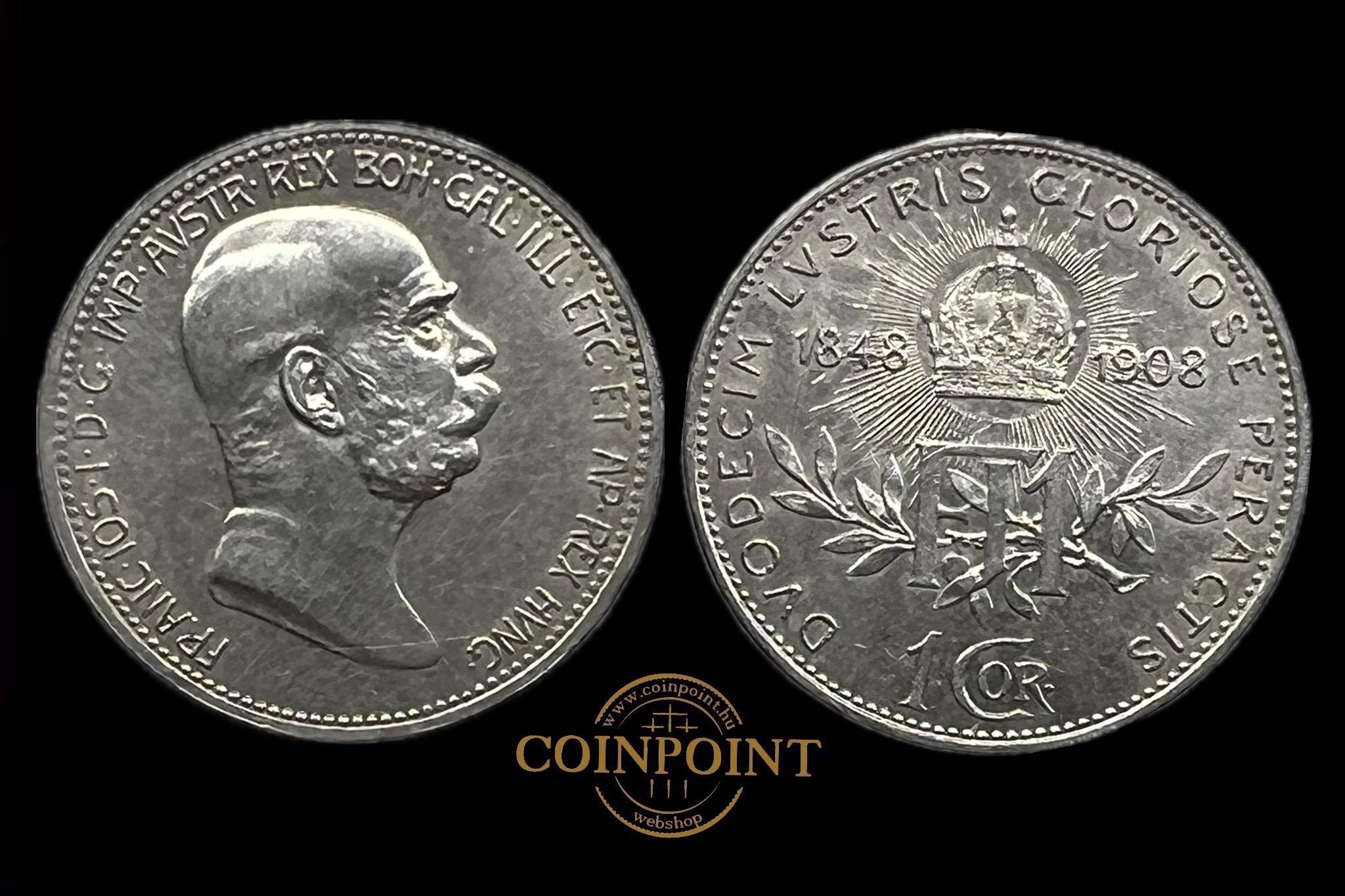 Ferenc József 1 Corona Jubileumi 1908 KM2808 