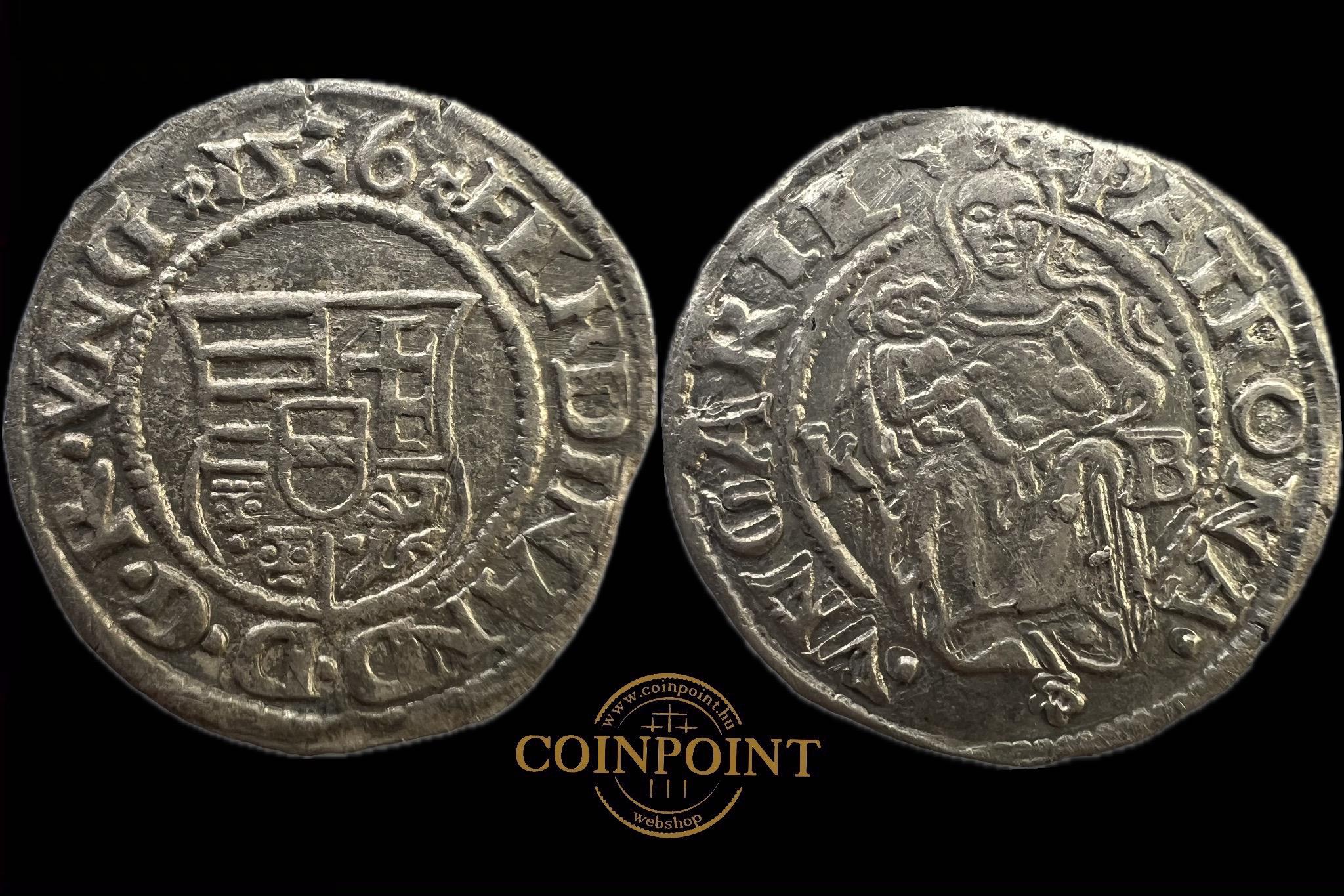 I. Ferdinánd dénár 1536 K-B ÉH-745 