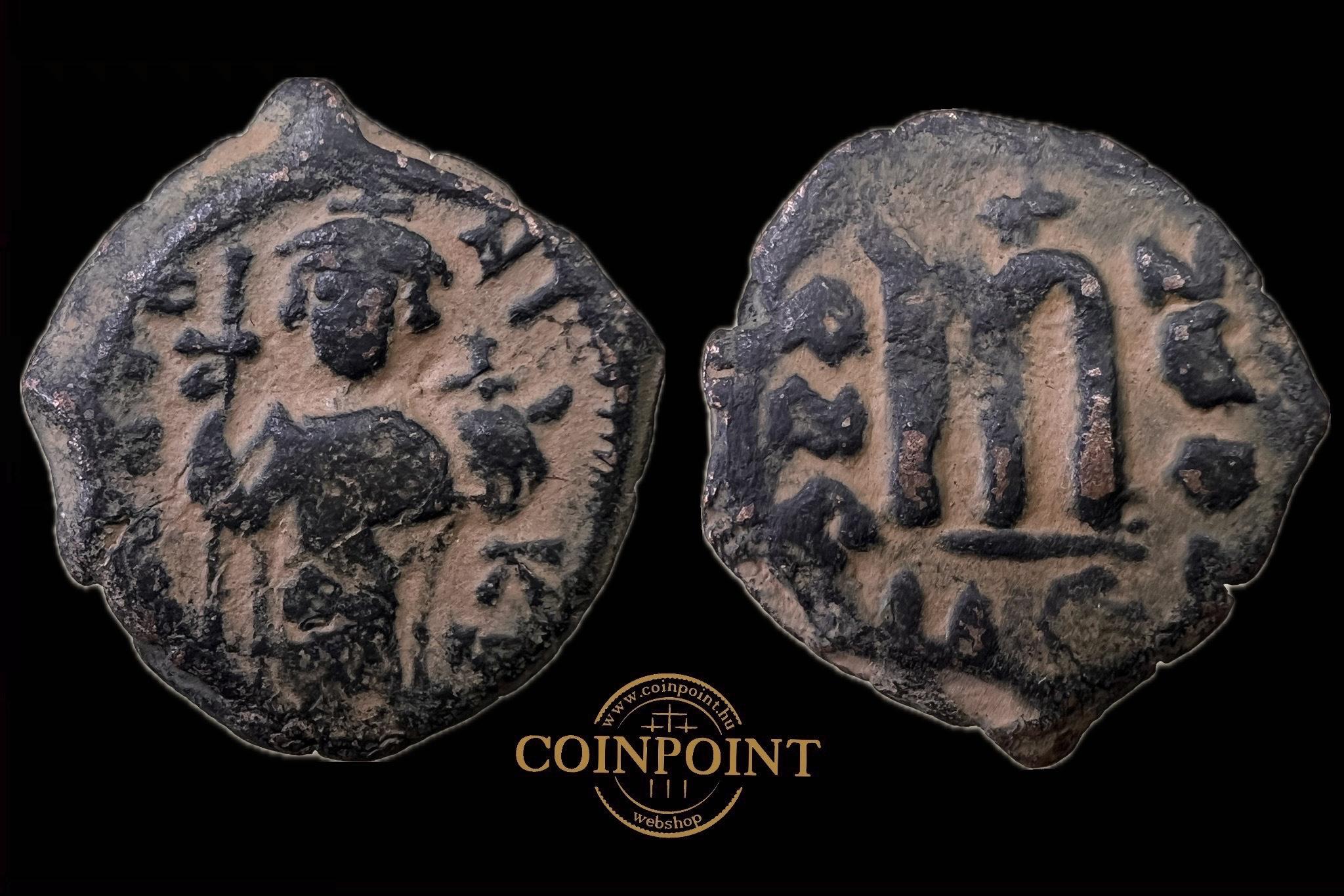  Arab-Bizánc korai Kalifátus (i.sz.636-660) AE (sivatagi patina)Foss AB 8-22 