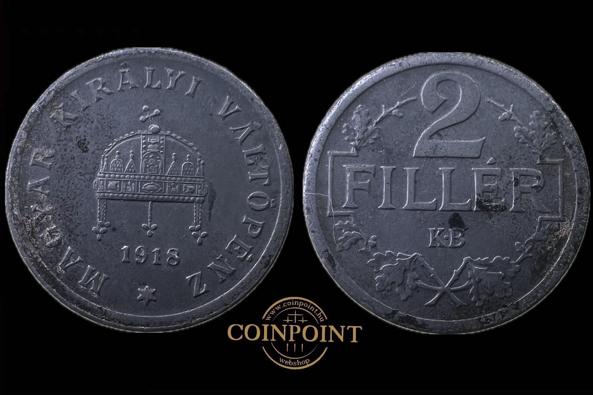 Magyar Királyi Váltópénz (1918) 2 fillér Adamo 2.1 