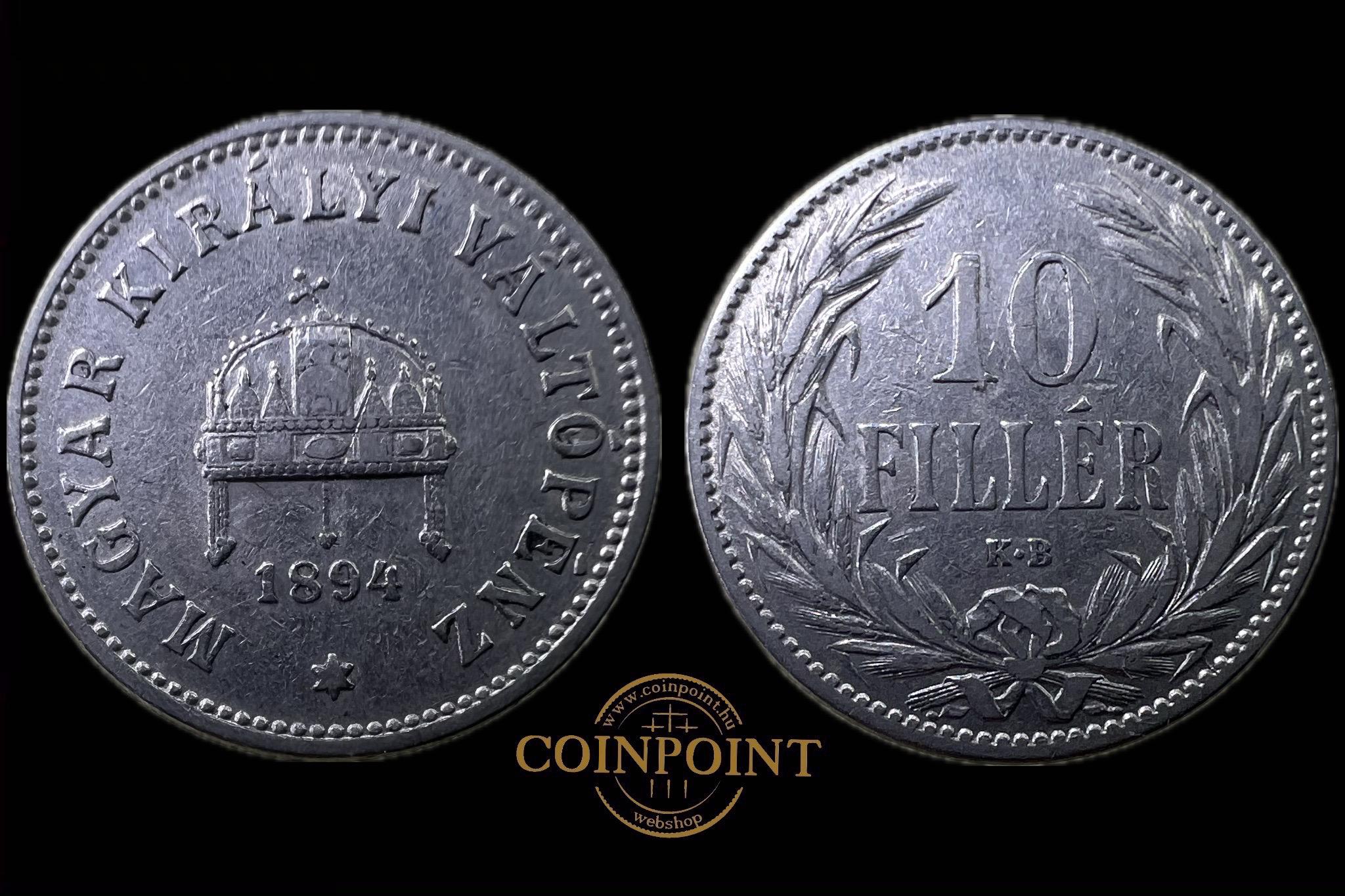 Magyar Királyi Váltópénz (1894) 10 fillér Adamo K3